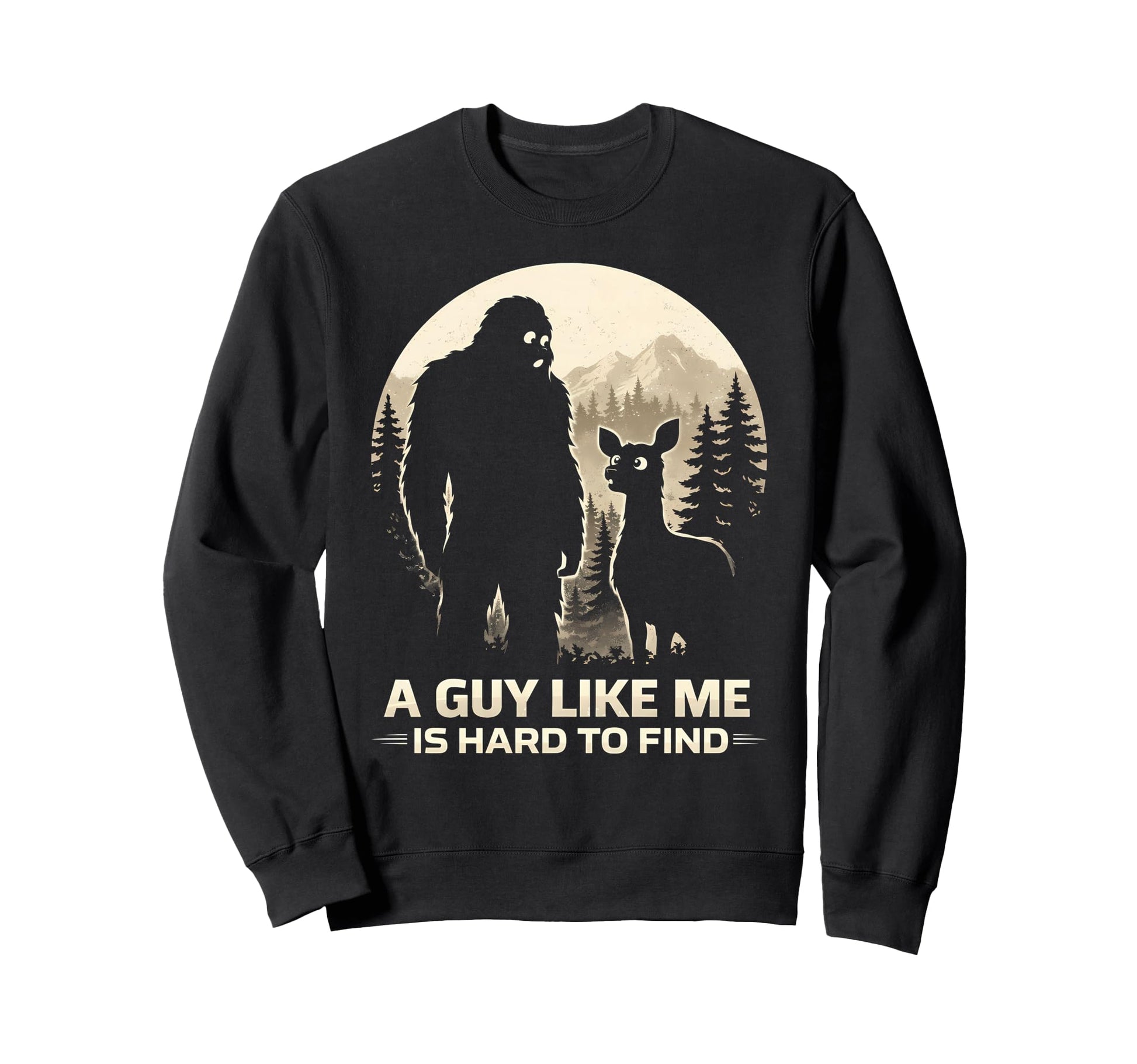 Funny Bigfoot Sunset Forest Sweatshirt - Streetwear Style for Adults - T-Shirt, Sweatshirt, Hoodie