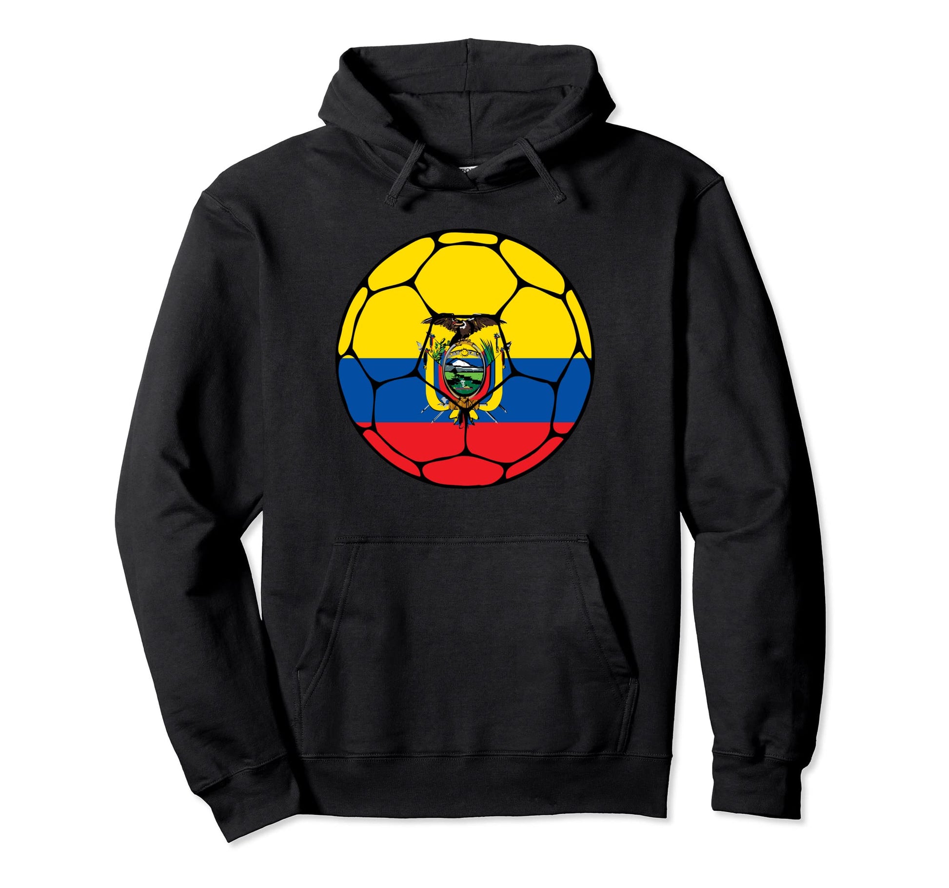 Ecuador Soccer Ball Flag Jersey Hoodie - Trendy Graphic Men Women - T-Shirt, Sweatshirt, Hoodie
