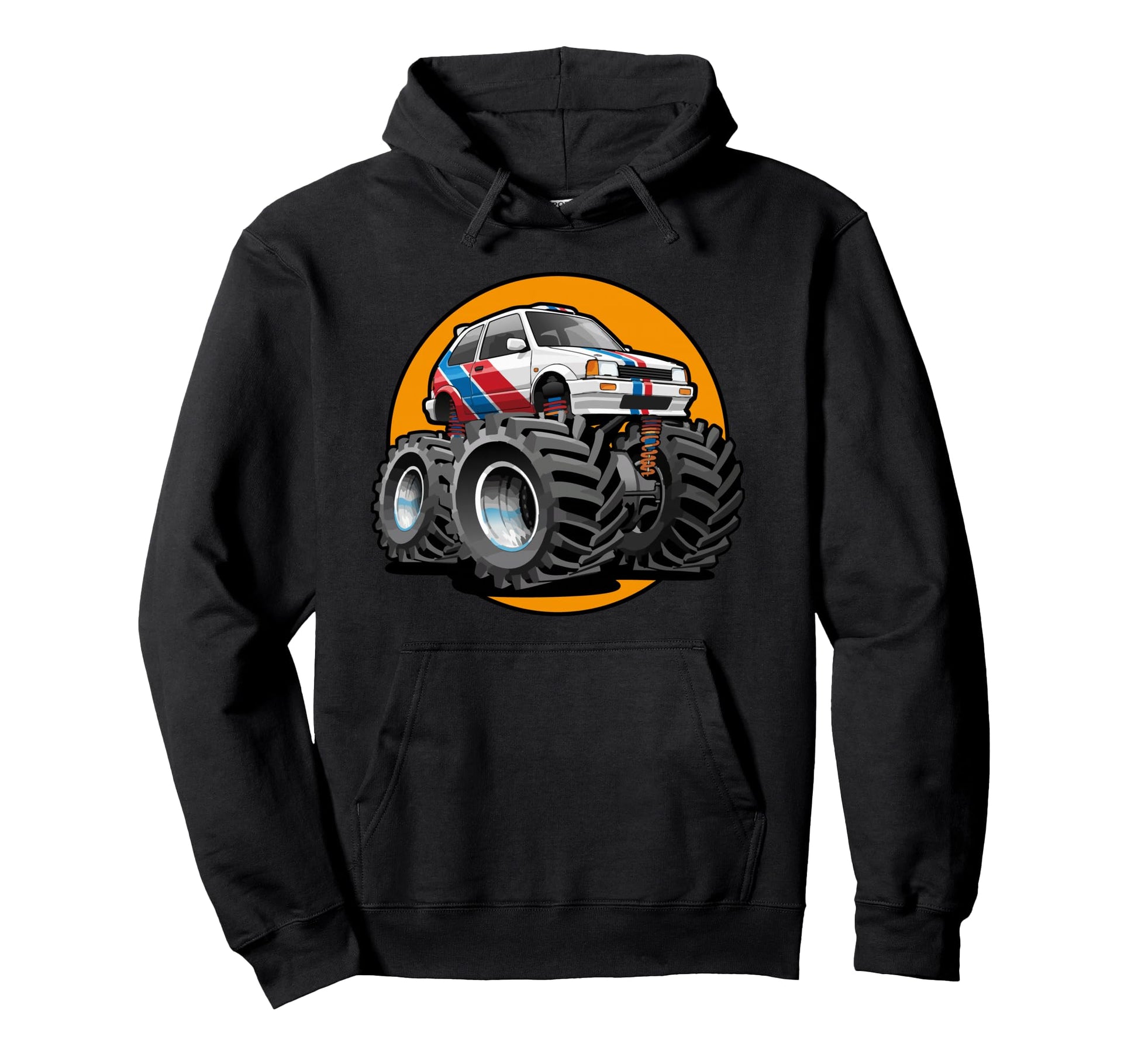 Rally Car Offroad 4X4 Cartoon Hoodie - Graphic Print Men Women - T-Shirt, Sweatshirt, Hoodie