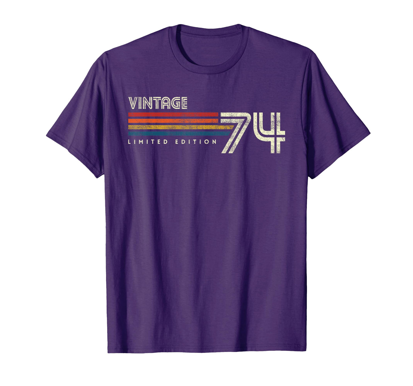 1974 Chest Stripe Birthday T-Shirt - Graphic Print Unisex - T-Shirt, Sweatshirt, Hoodie