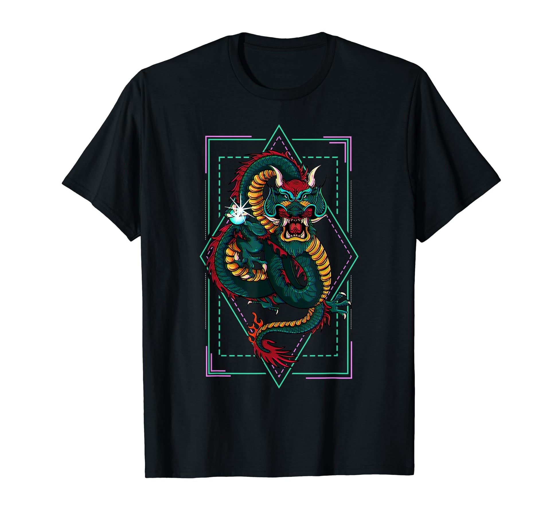 Japanese Aesthetic Dragon Vaporwave T-Shirt - Graphic Print for Adults - T-Shirt, Sweatshirt, Hoodie