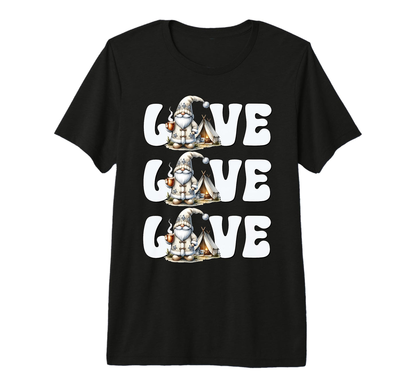 Love Coffee And Camping Dad Gnome T-Shirt - Custom Art Print Men Women - T-Shirt, Sweatshirt, Hoodie