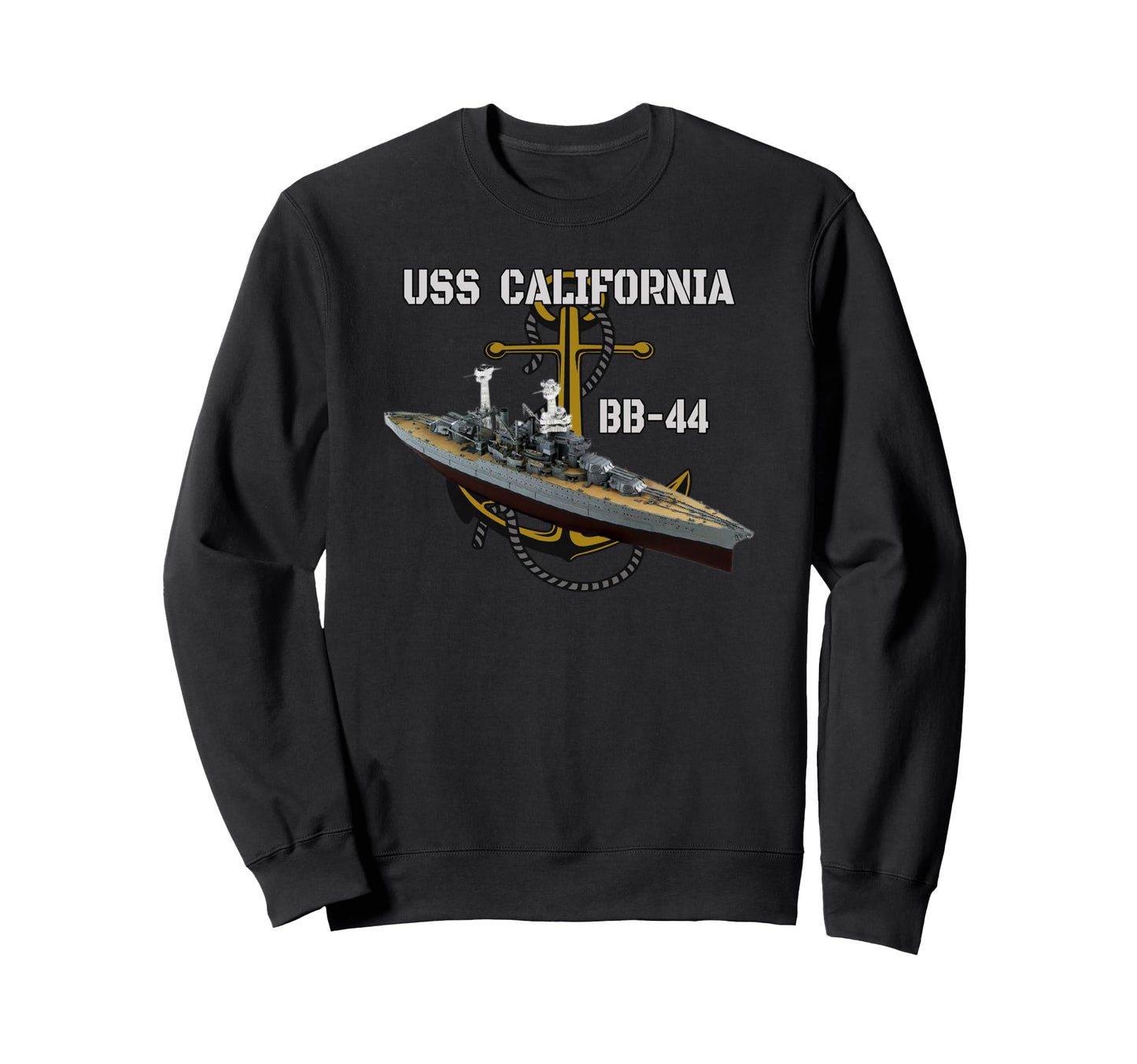 Uss California Bb 44 Battleship Sweatshirt - Streetwear Style for Adults - T-Shirt, Sweatshirt, Hoodie