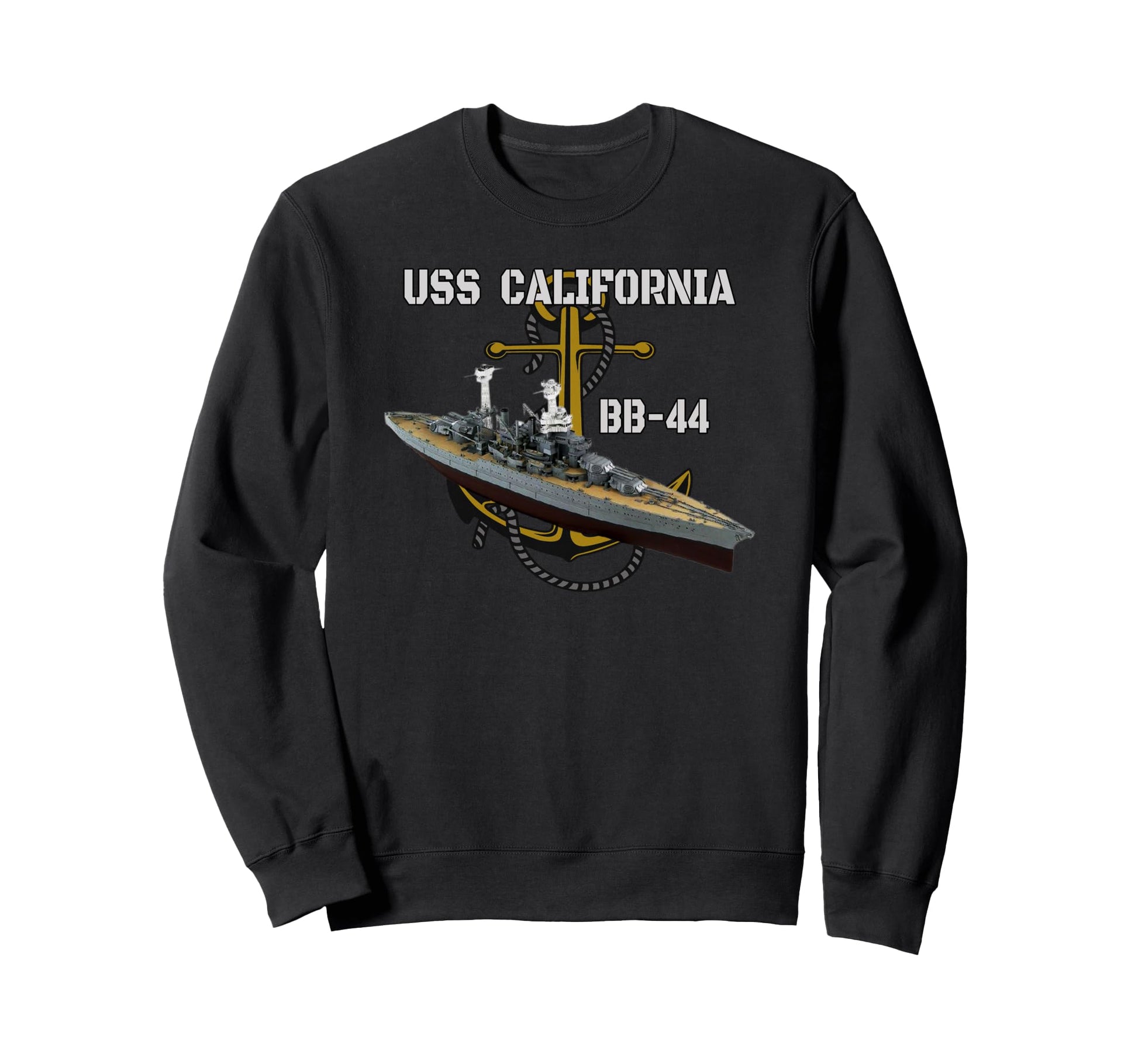 Uss California Bb 44 Battleship Sweatshirt - Streetwear Style for Adults - T-Shirt, Sweatshirt, Hoodie