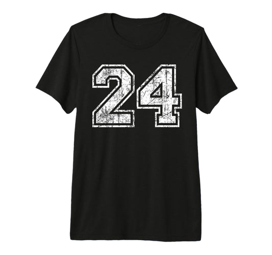 Basketball Player Jersey Number 24 T-Shirt - Trendy Graphic Men Women - T-Shirt, Sweatshirt, Hoodie