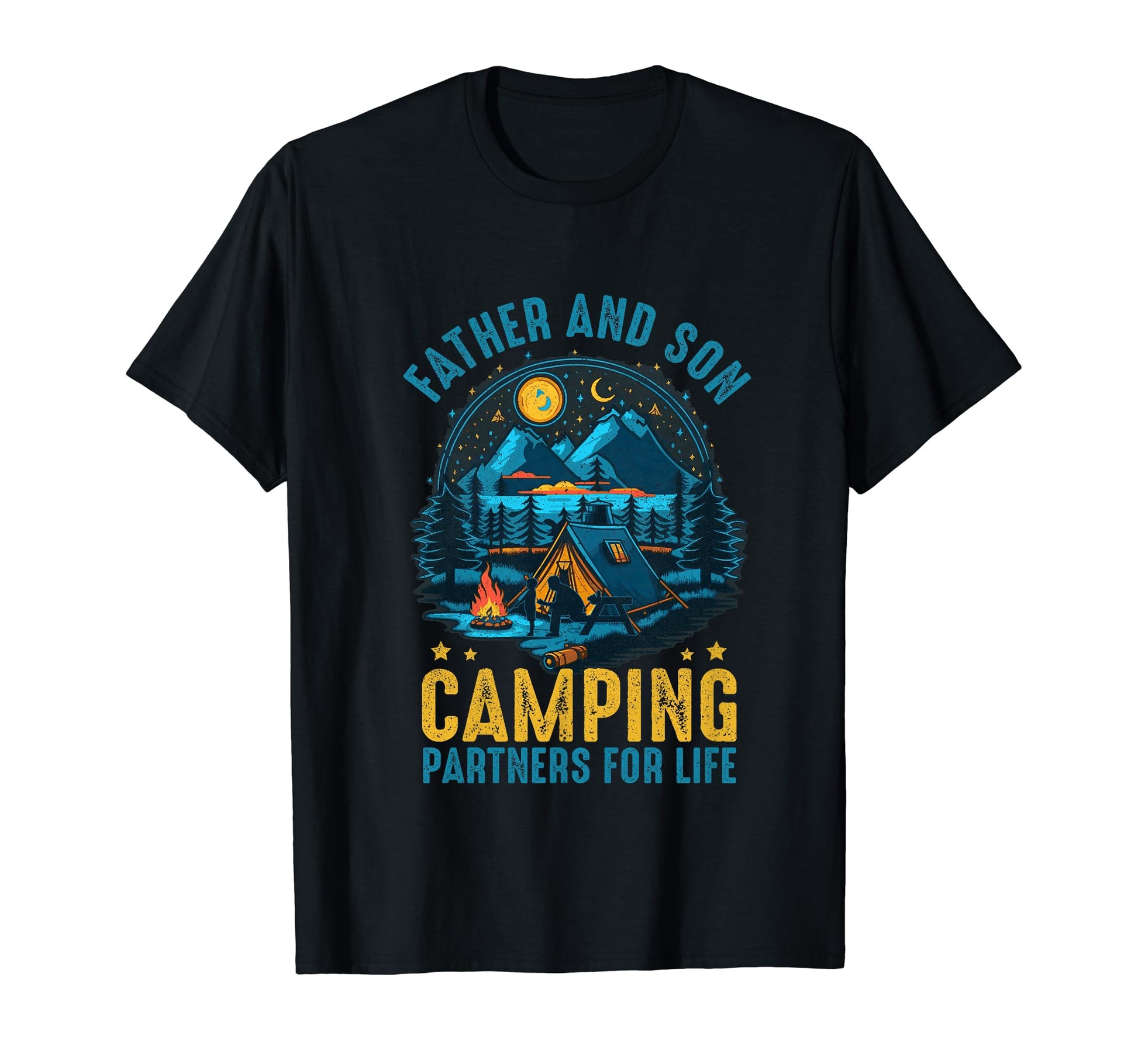 Funny Dad And Son Camping Partners Life T-Shirt - Graphic Print Men Women - T-Shirt, Sweatshirt, Hoodie