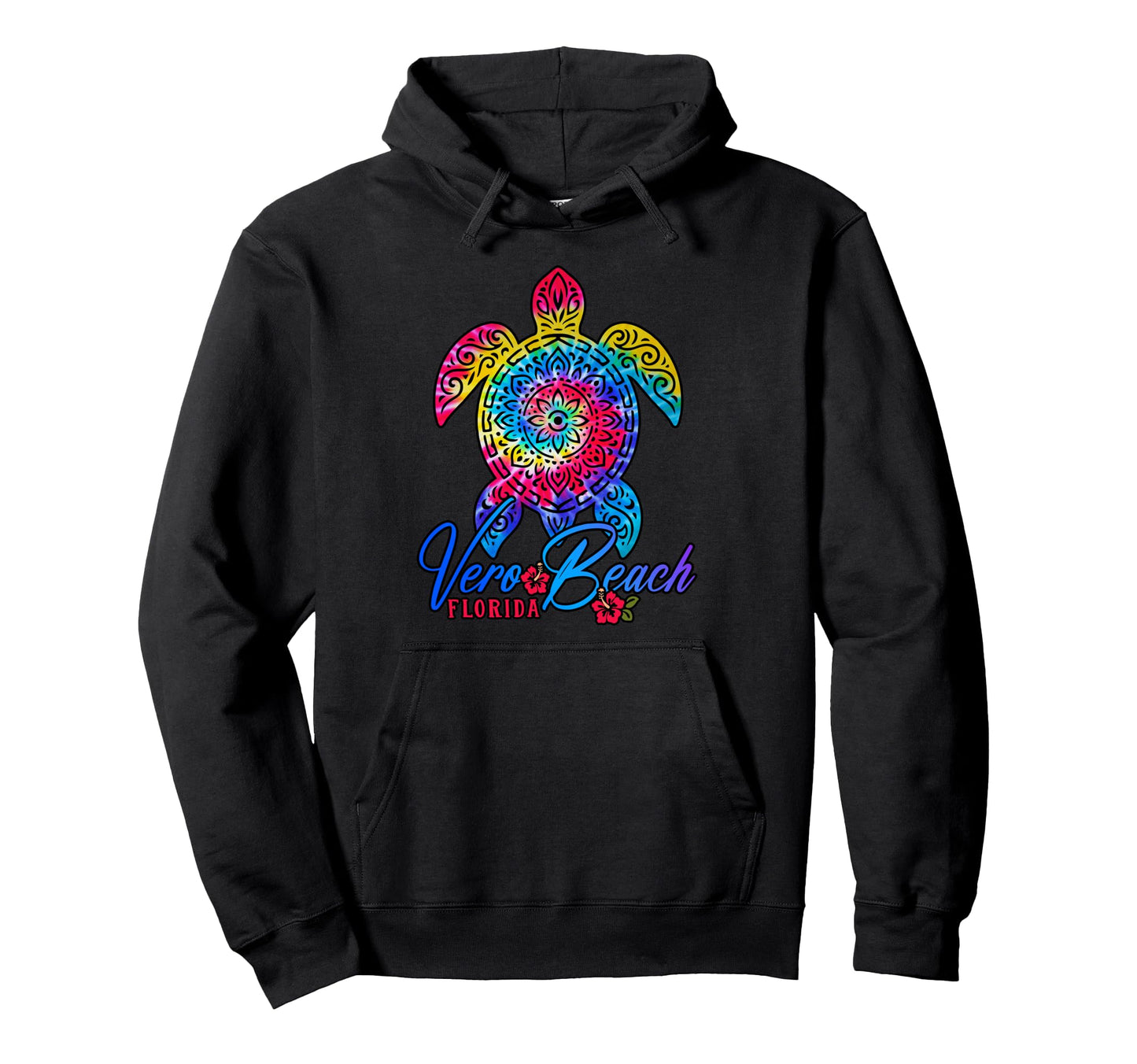 Vero Beach Tie Dye Sea Turtle Florida Hoodie - Minimalist Print for Adults - T-Shirt, Sweatshirt, Hoodie