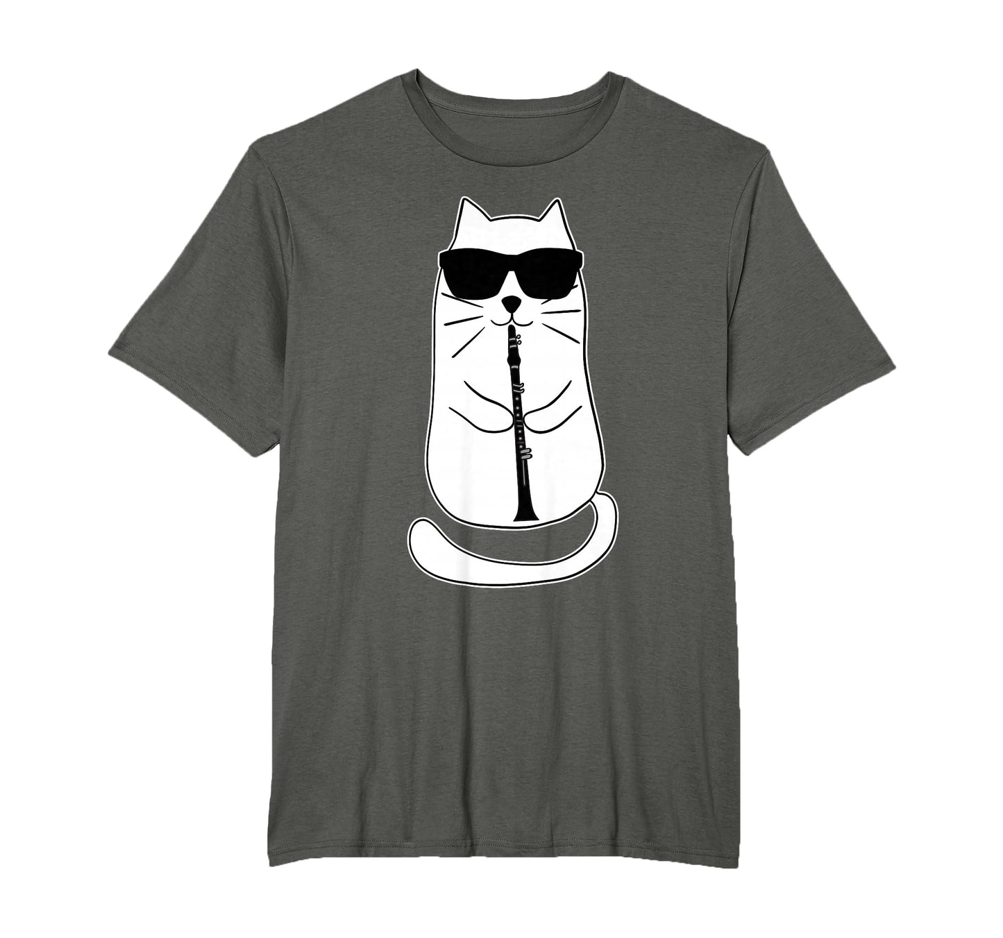 Funny Clarinet Cat Sunglasses Musician T-Shirt - Unique Graphic Men Women - T-Shirt, Sweatshirt, Hoodie