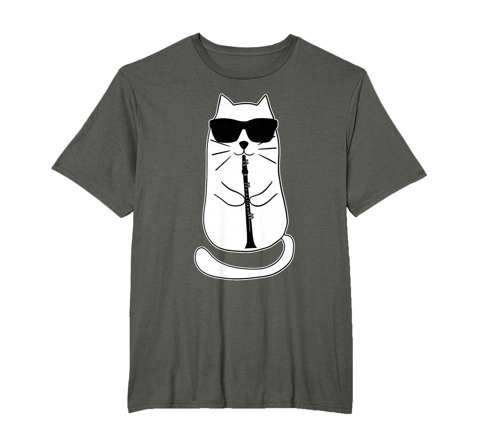Funny Clarinet Cat Sunglasses Musician T-Shirt - Unique Graphic Men Women - T-Shirt, Sweatshirt, Hoodie