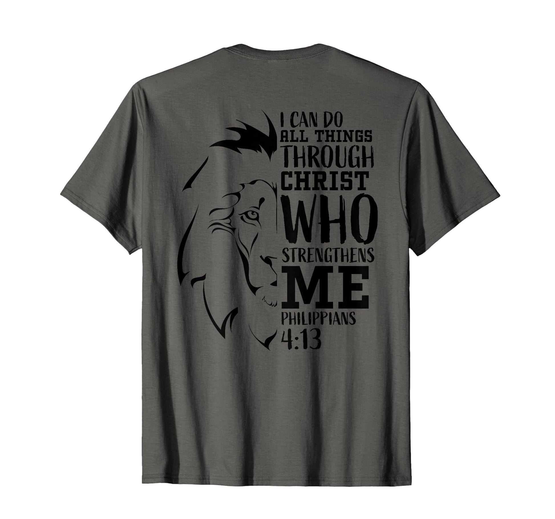 Philippians 4 13 Christian Verse Lion T-Shirt - Fun Novelty Design Unisex - T-Shirt, Sweatshirt, Hoodie