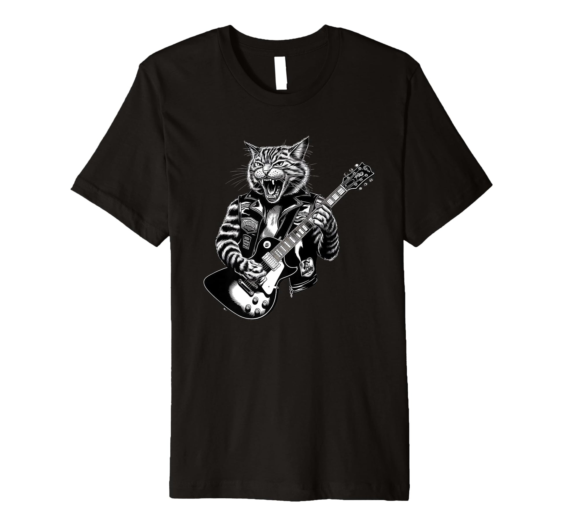 Rock Cat Playing Guitar Cat Guitarist T-Shirt - Graphic Print Men Women - T-Shirt, Sweatshirt, Hoodie