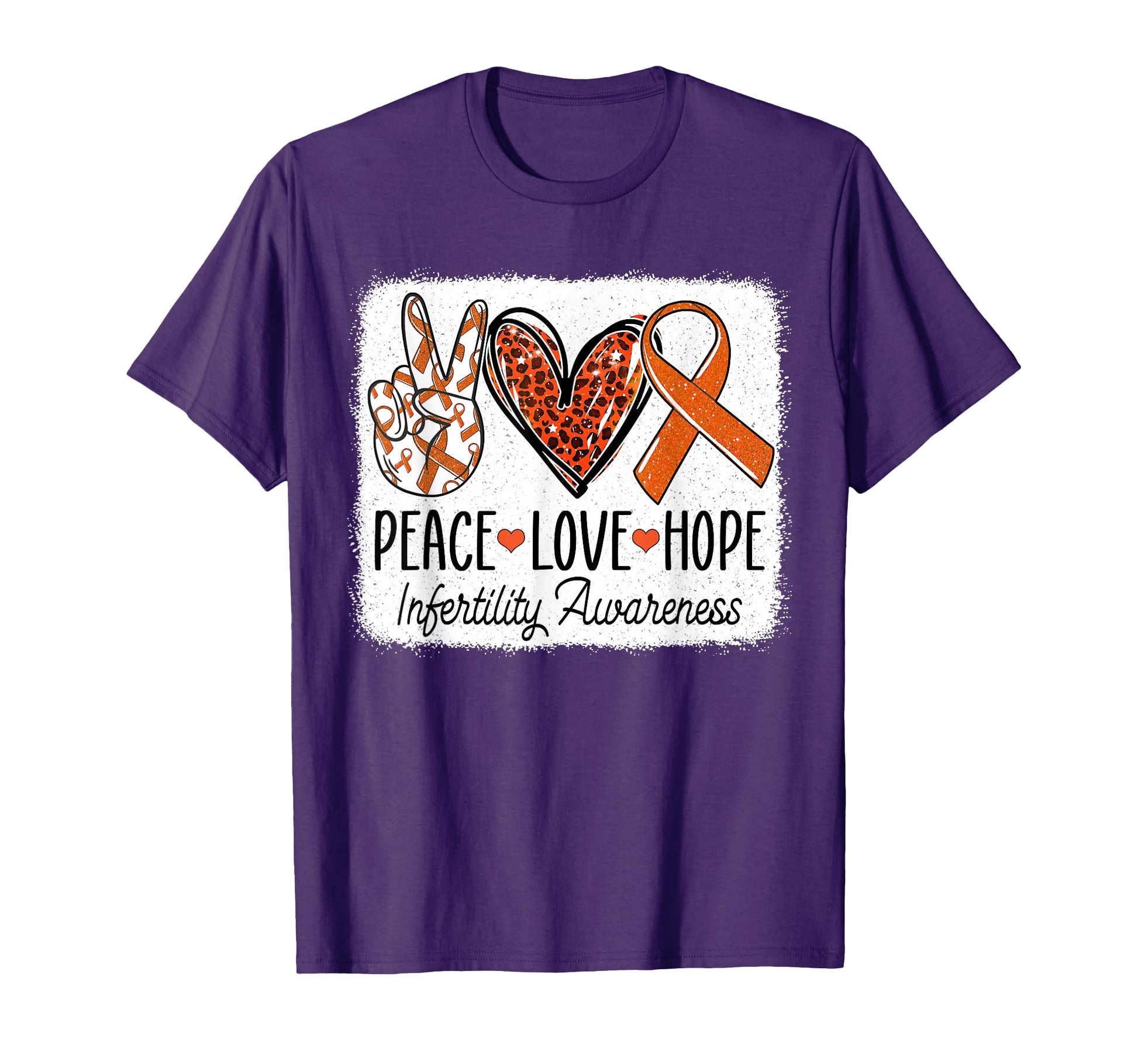 Peace Love Hope Infertility Awareness T-Shirt - Aesthetic Graphic Unisex - T-Shirt, Sweatshirt, Hoodie