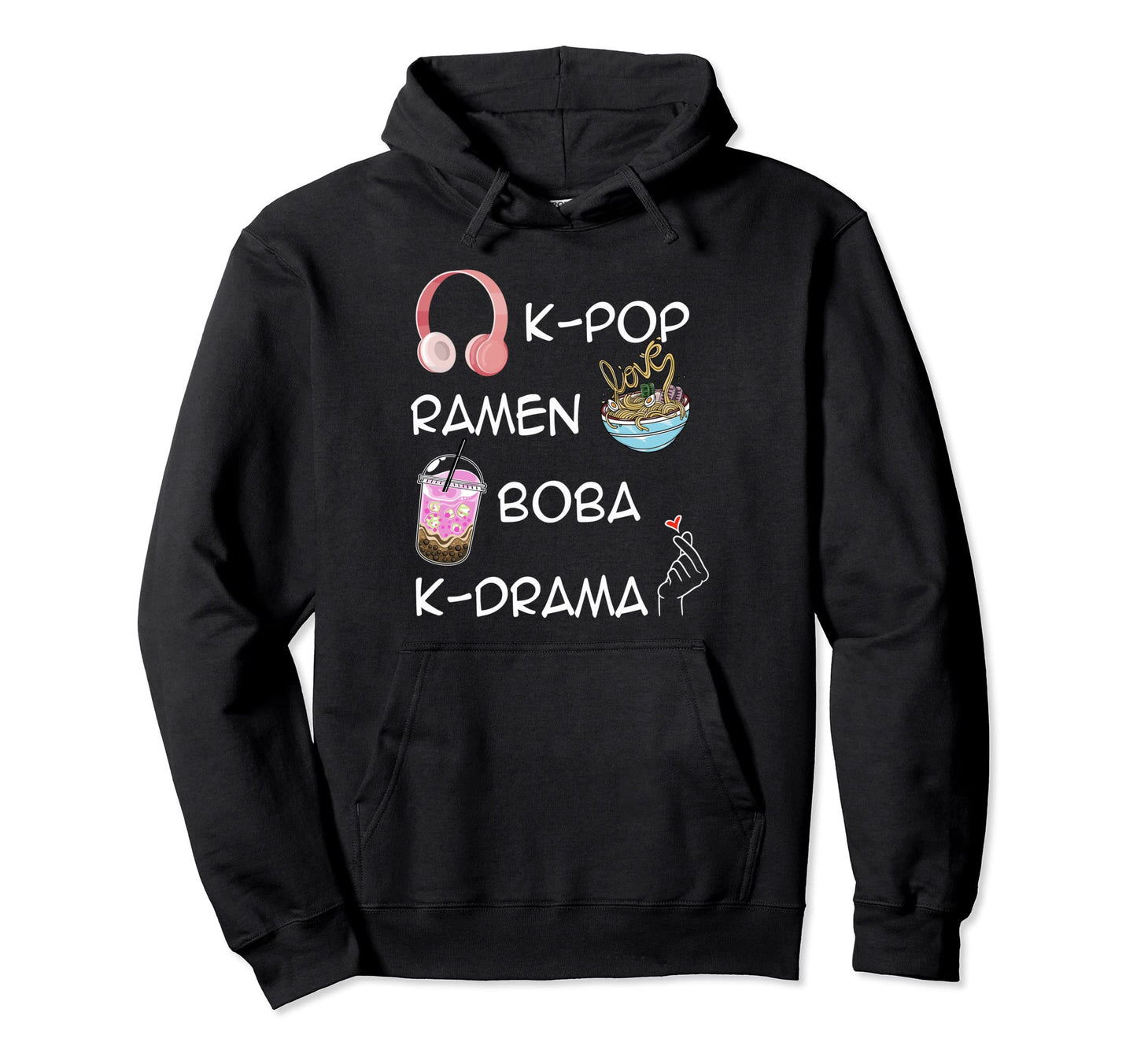 Kawaii K Pop Ramen Boba Ice Bubble Hoodie - Aesthetic Graphic for Adults - T-Shirt, Sweatshirt, Hoodie