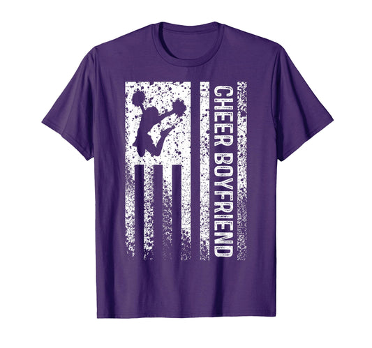 Cheer Boyfriend American Flag Bf T-Shirt - Aesthetic Graphic for Adults - T-Shirt, Sweatshirt, Hoodie