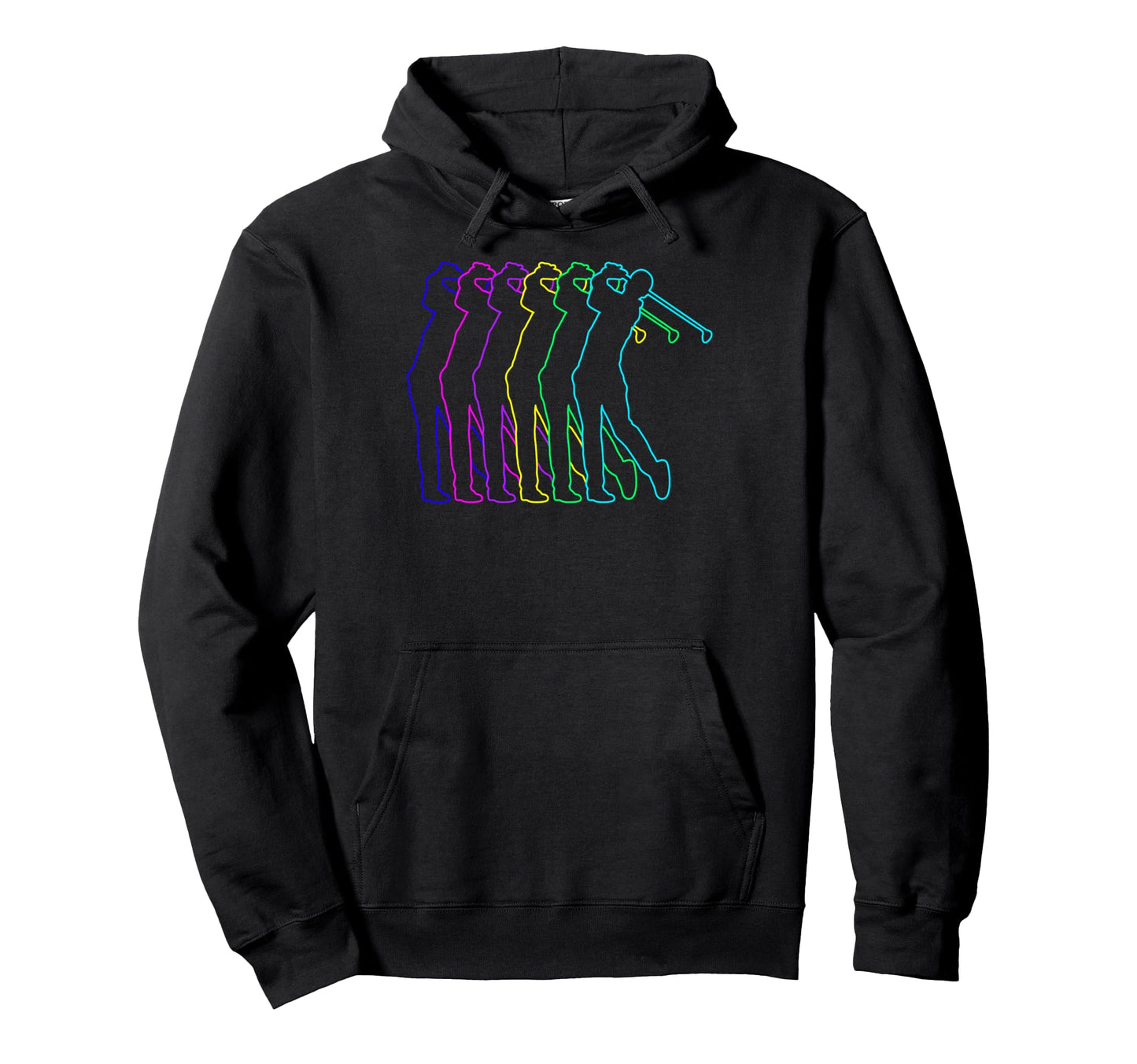 Outline Colorful Golf Players Vibes Hoodie - Custom Art Print for Adults - T-Shirt, Sweatshirt, Hoodie