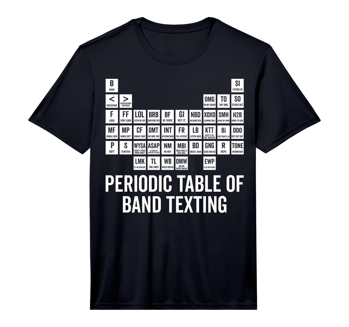 Mens Periodic Table Band Texting T-Shirt - Graphic Print Men Women - T-Shirt, Sweatshirt, Hoodie