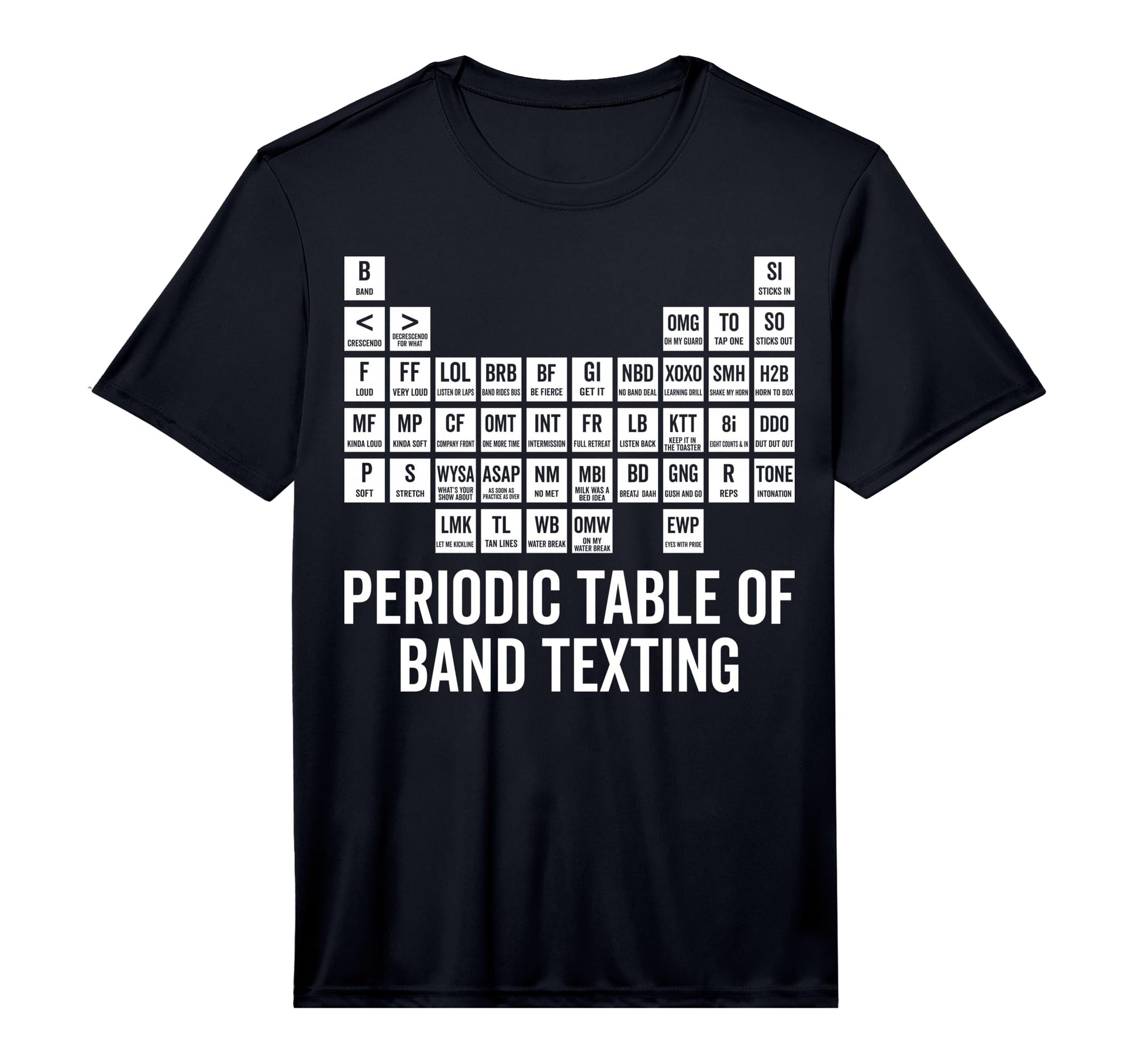 Mens Periodic Table Band Texting T-Shirt - Graphic Print Men Women - T-Shirt, Sweatshirt, Hoodie