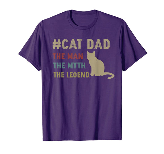 Cat Dad Myth Legend Gift Dad T-Shirt - Custom Art Print Unisex - T-Shirt, Sweatshirt, Hoodie