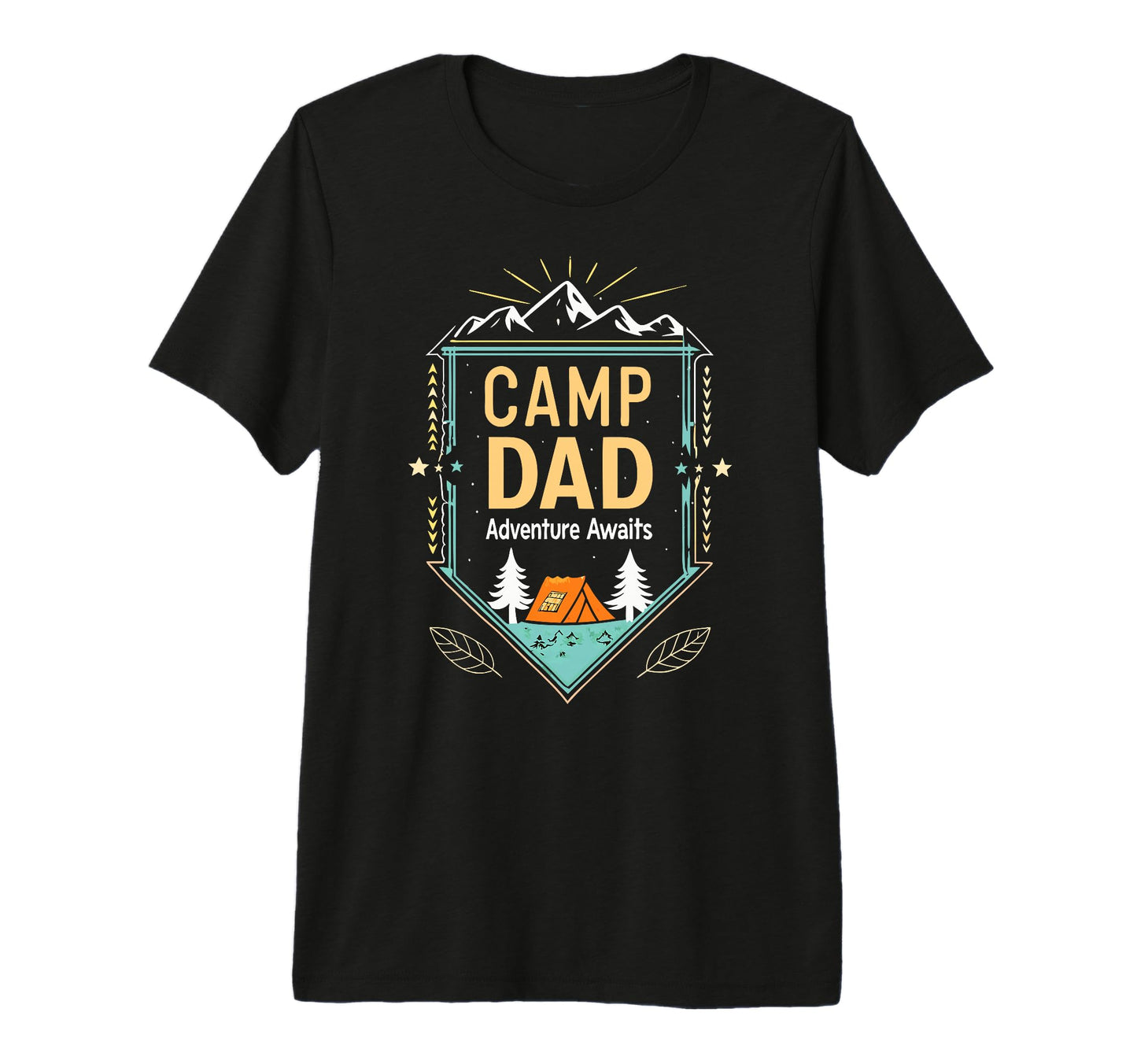 Mens Camping Dad Adventure Awaits T-Shirt - Unique Graphic for Adults - T-Shirt, Sweatshirt, Hoodie