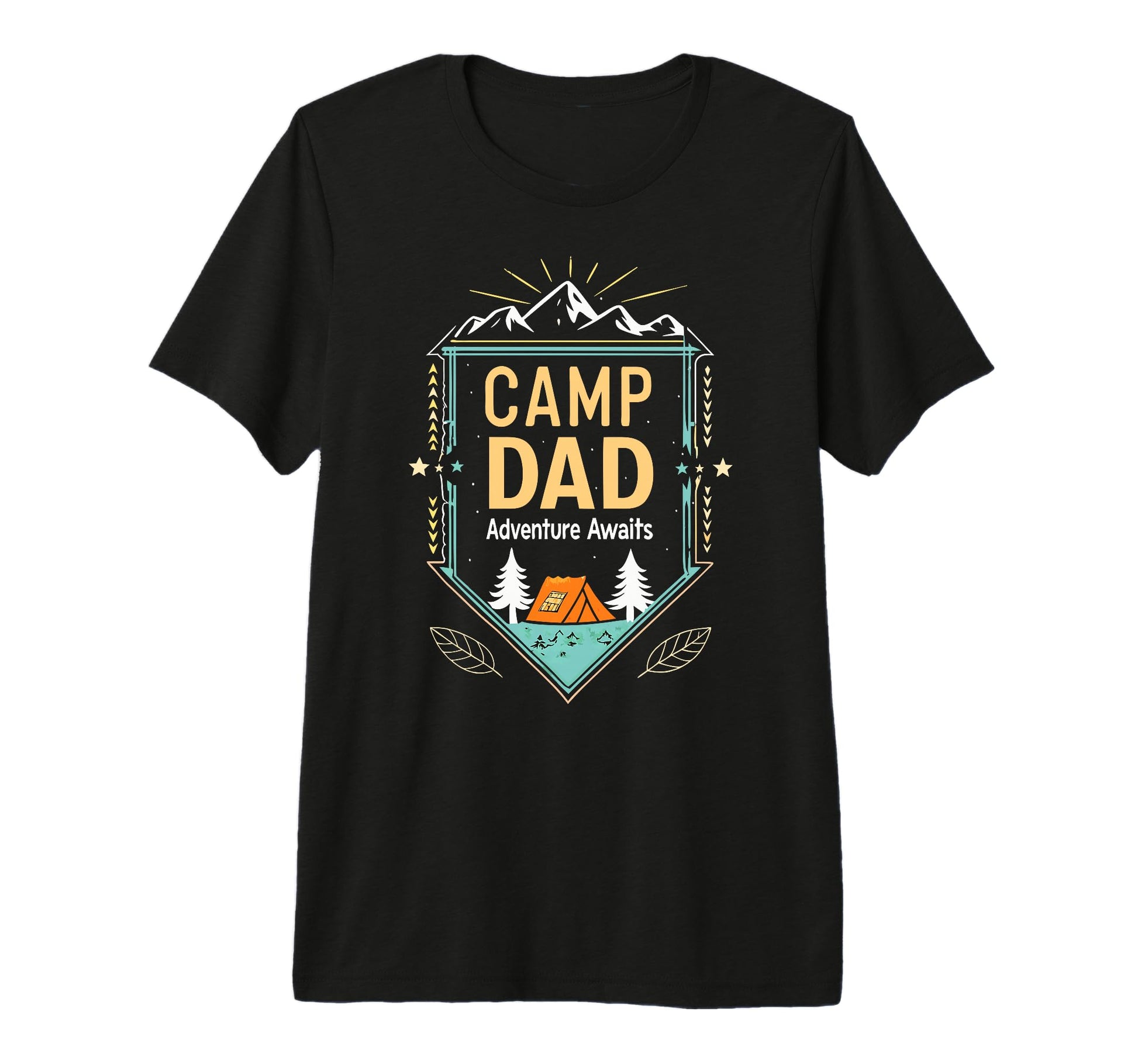 Mens Camping Dad Adventure Awaits T-Shirt - Unique Graphic for Adults - T-Shirt, Sweatshirt, Hoodie