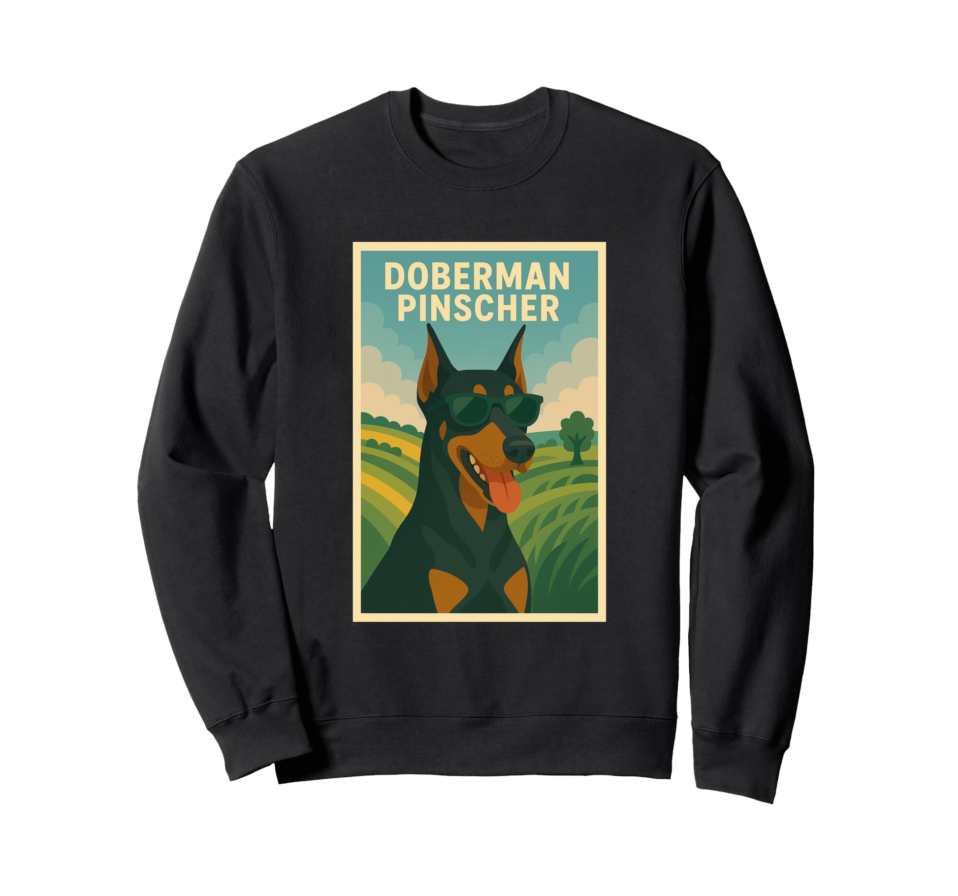 Doberman Pinscher Art Minimalist Sweatshirt - Casual Everyday Wear Unisex - T-Shirt, Sweatshirt, Hoodie