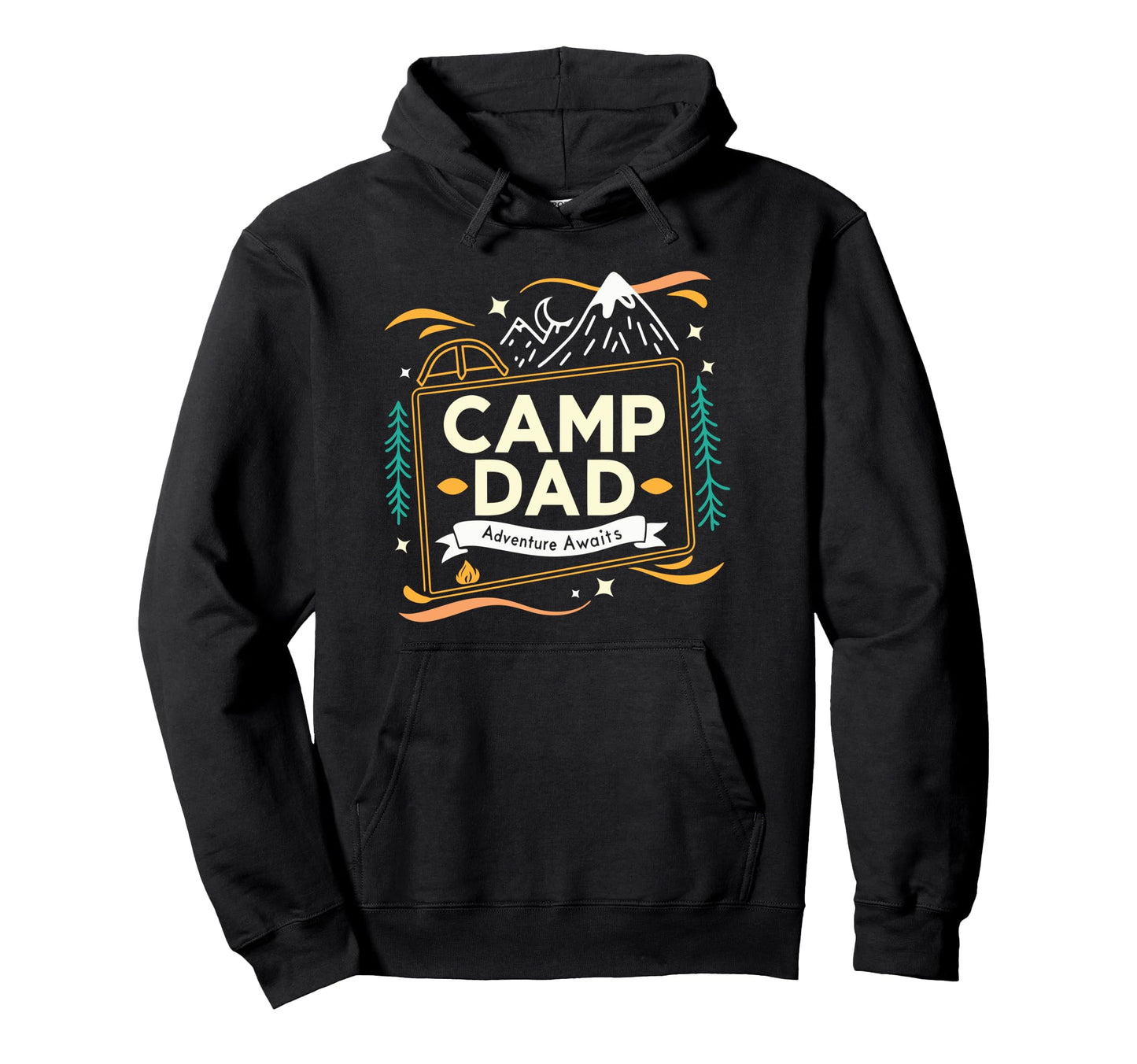 Camping Dad Adventure Awaits Hoodie - Casual Everyday Wear Men Women - T-Shirt, Sweatshirt, Hoodie