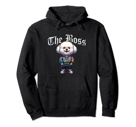 Bichon Frise Dog Boss Jacket Outfit Dog Hoodie - Unique Graphic for Adults - T-Shirt, Sweatshirt, Hoodie