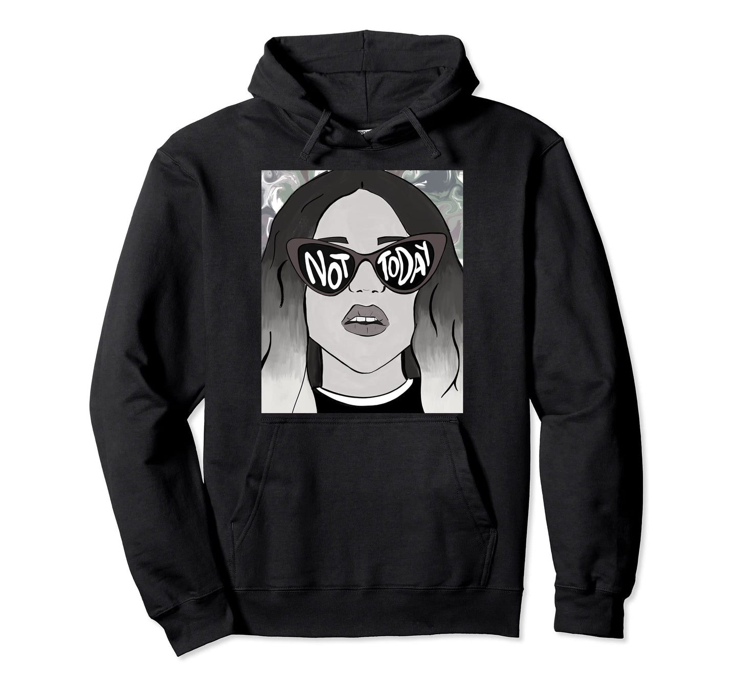 Feminine Slogan Not Today Pop Art Ombr Hoodie - Minimalist Print Unisex - T-Shirt, Sweatshirt, Hoodie