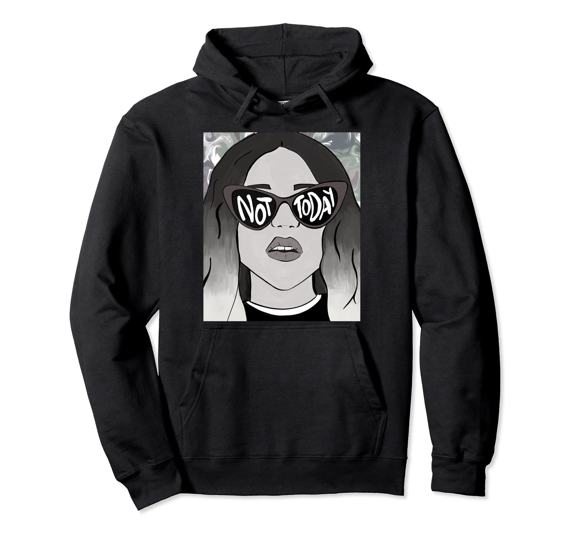 Feminine Slogan Not Today Pop Art Ombr Hoodie - Minimalist Print Unisex - T-Shirt, Sweatshirt, Hoodie