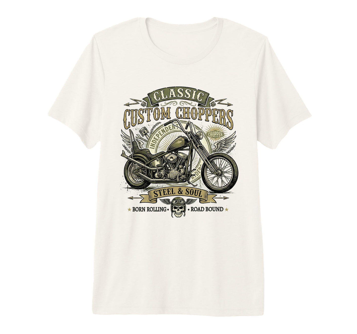 Fathers Day Biker Dad Grunge Chopper T-Shirt - Minimalist Print Men Women - T-Shirt, Sweatshirt, Hoodie