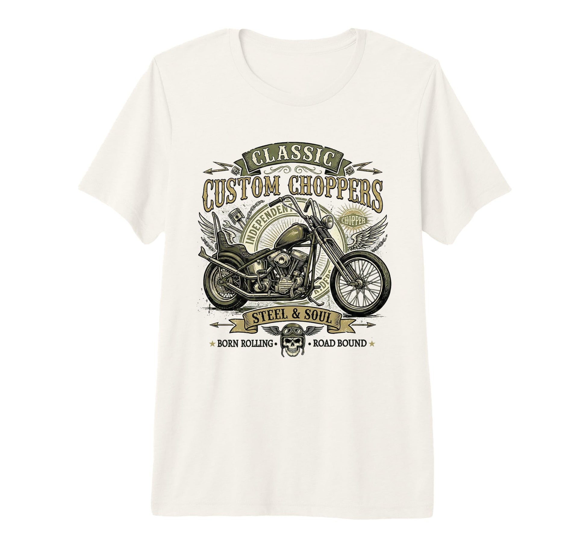 Fathers Day Biker Dad Grunge Chopper T-Shirt - Minimalist Print Men Women - T-Shirt, Sweatshirt, Hoodie