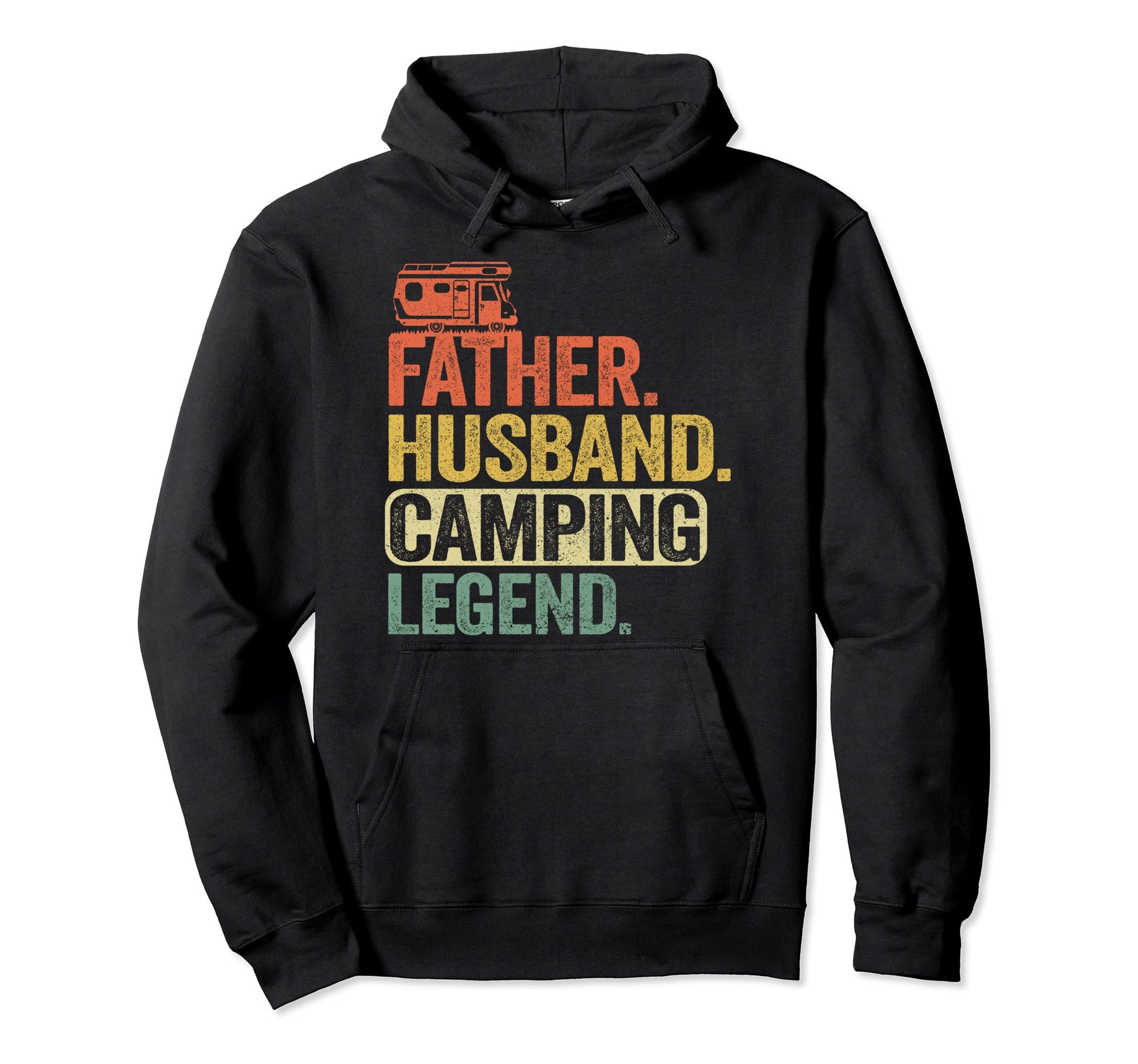 Father Husband Camping Legend Grandpa Hoodie - Custom Art Print for Adults - T-Shirt, Sweatshirt, Hoodie