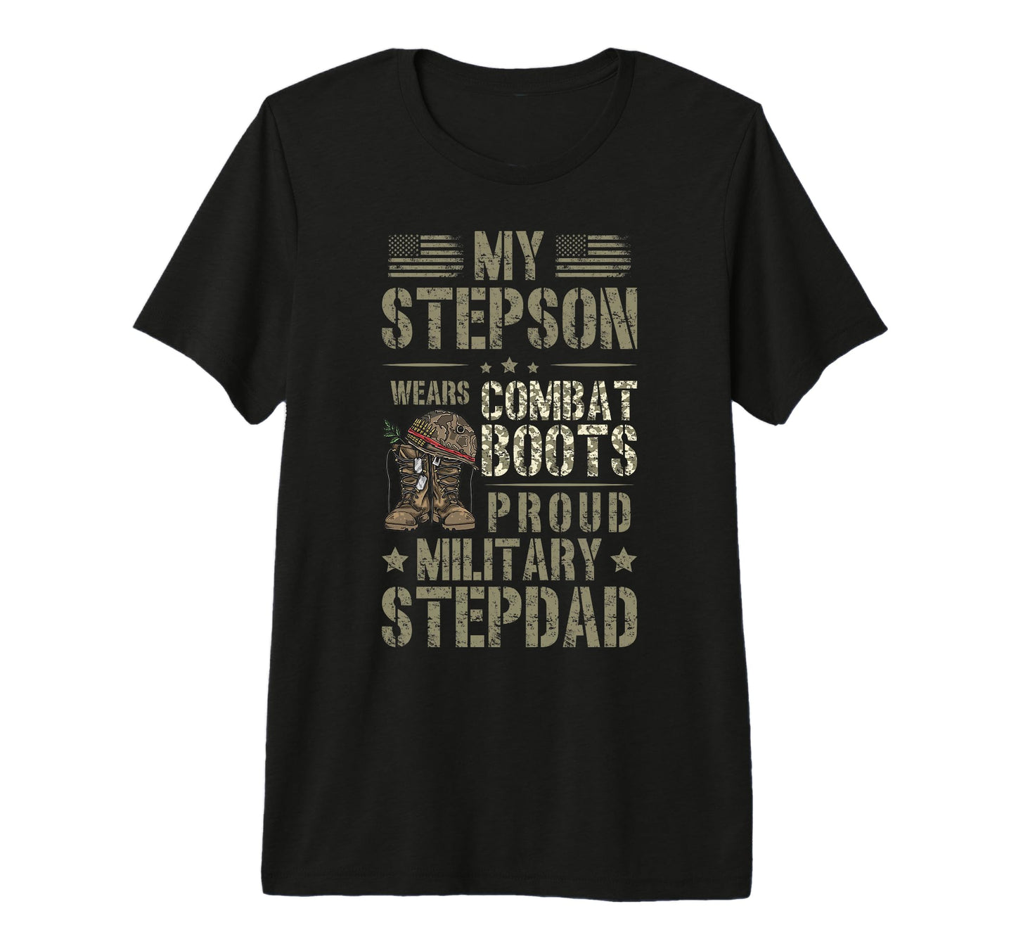 Mens Proud Military Stepdad T-Shirt - Fun Novelty Design Men Women - T-Shirt, Sweatshirt, Hoodie