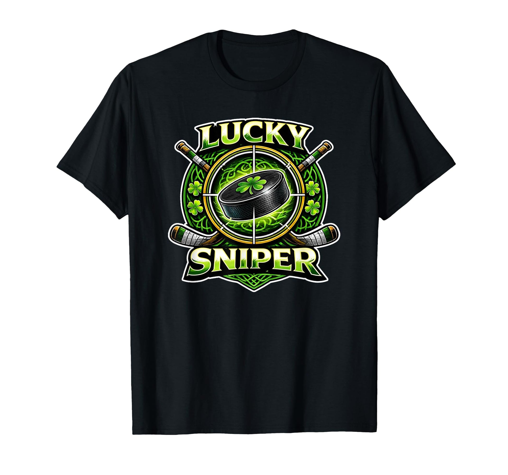 Lucky Sniper Irish Hockey St T-Shirt - Casual Everyday Wear Unisex - T-Shirt, Sweatshirt, Hoodie