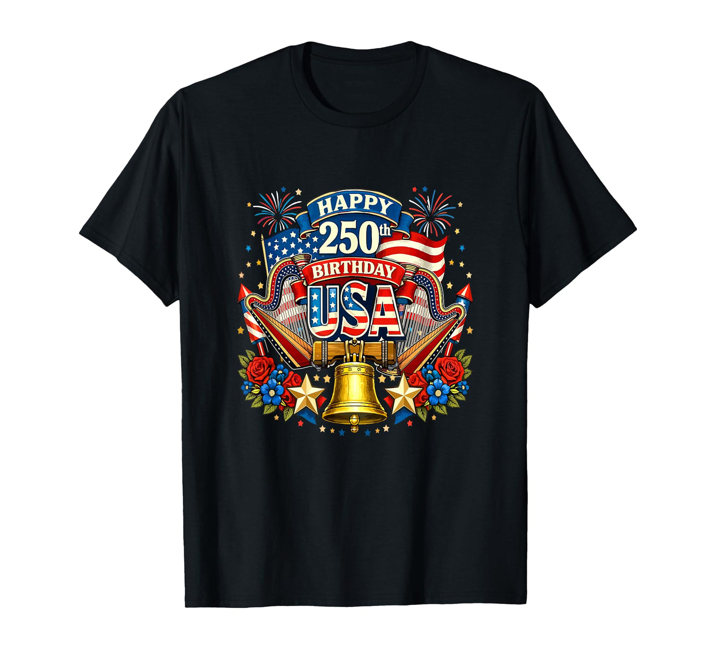 Happy 250Th Birthday Usa 4Th July Us T-Shirt - Custom Art Print for Adults - T-Shirt, Sweatshirt, Hoodie