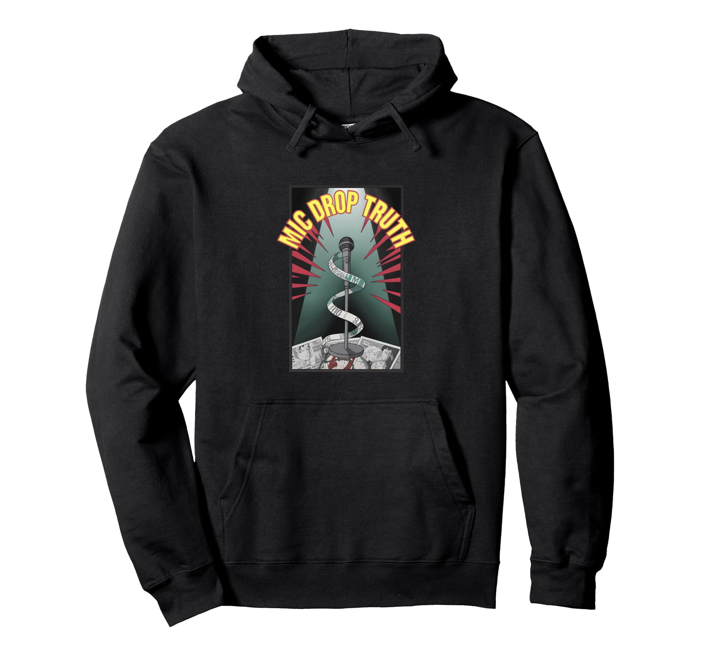 Microphone Gossip Mic Drop Truth Sharp Hoodie - Unique Graphic Unisex - T-Shirt, Sweatshirt, Hoodie