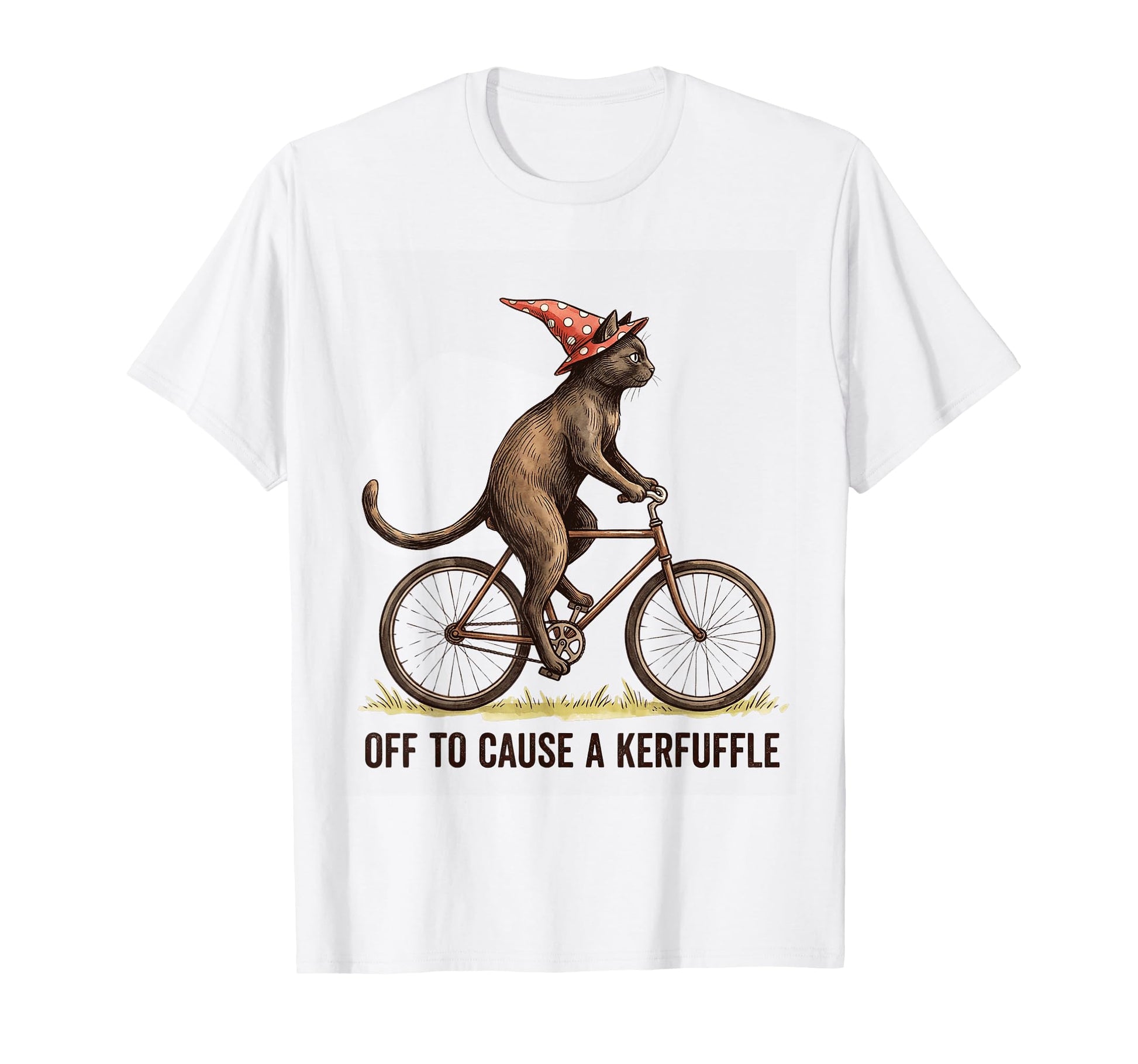 Off To Cause Kerfuffle Cat Funny T-Shirt - Casual Everyday Wear Men Women - T-Shirt, Sweatshirt, Hoodie