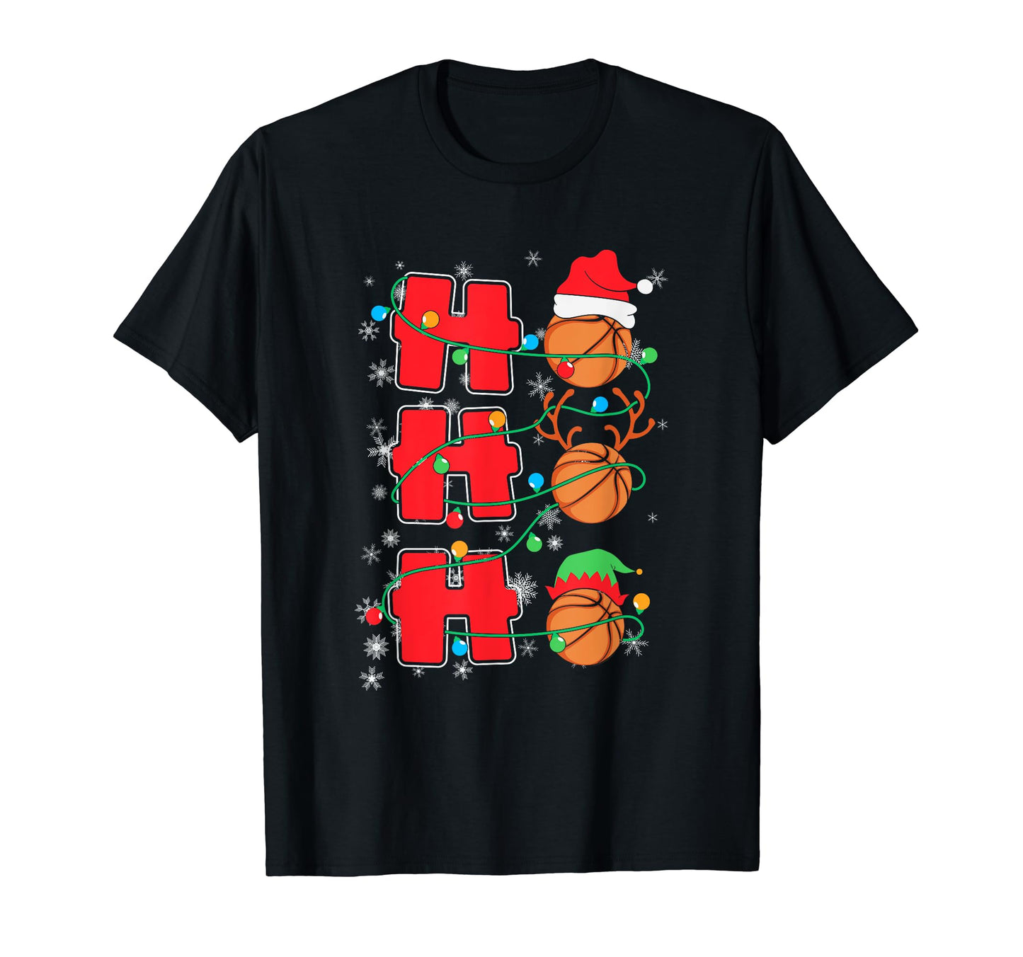 Basketball Sport Hooper Holiday Santa T-Shirt - Graphic Print for Adults - T-Shirt, Sweatshirt, Hoodie