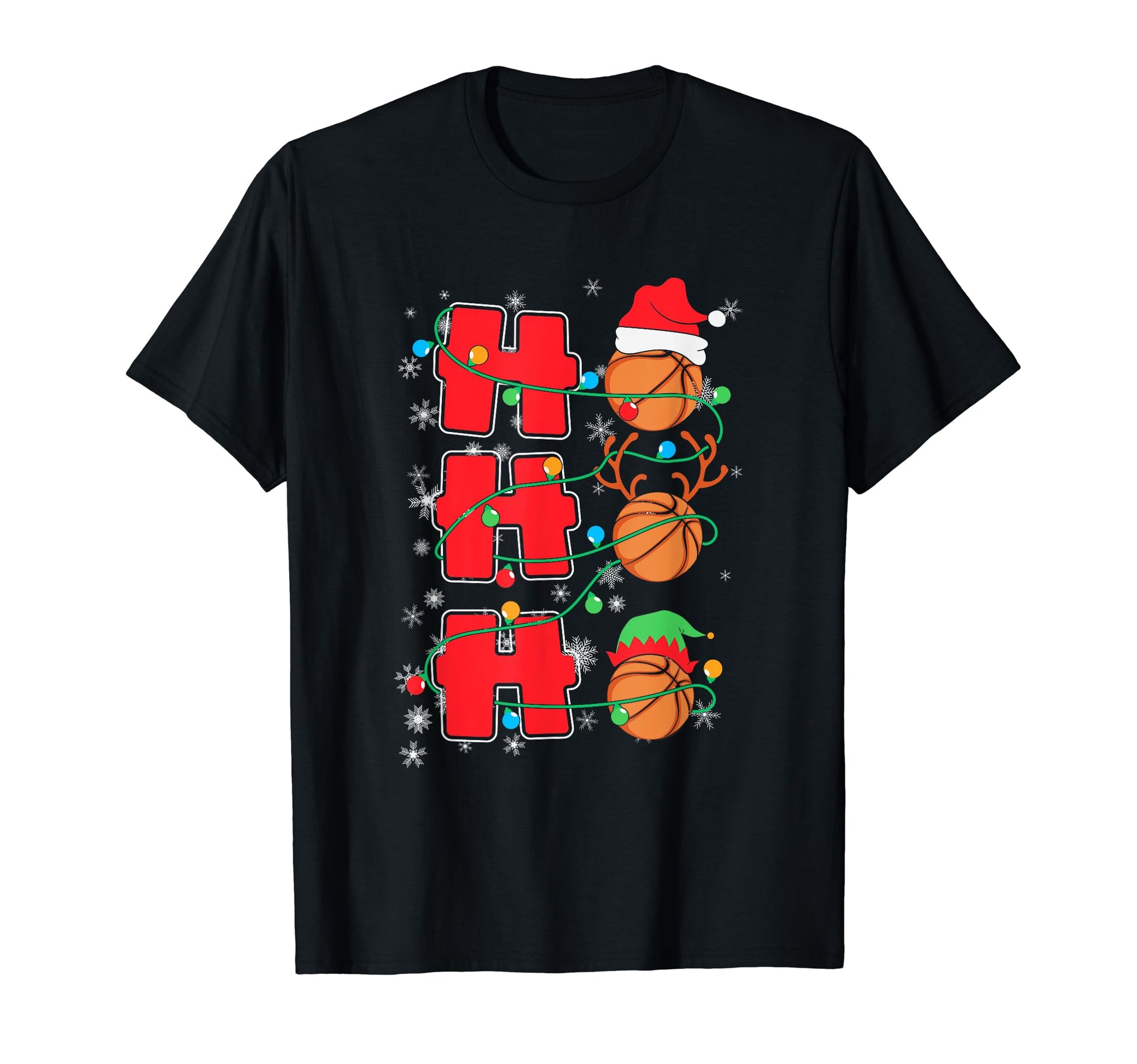 Basketball Sport Hooper Holiday Santa T-Shirt - Graphic Print for Adults - T-Shirt, Sweatshirt, Hoodie