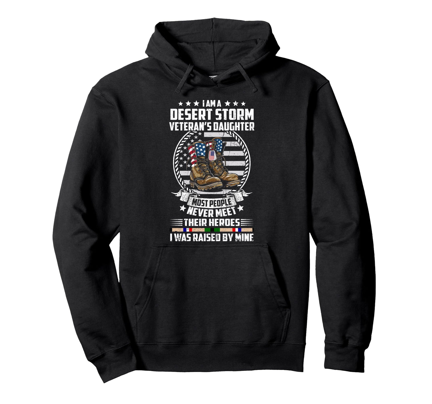 Proud Desert Storm Veteran Daughter I Was Hoodie - Custom Art Print Unisex - T-Shirt, Sweatshirt, Hoodie