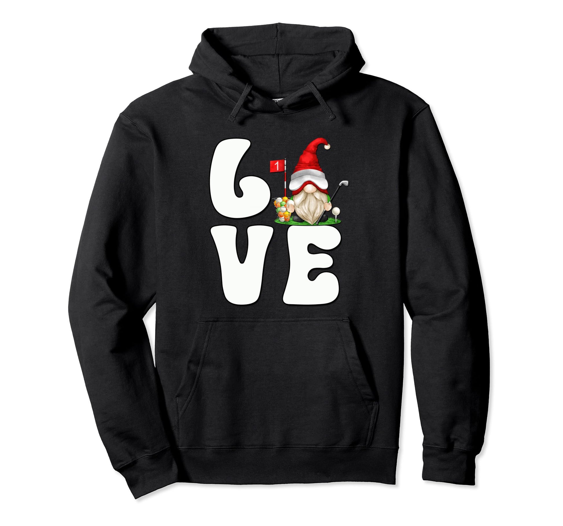 Funny Golfer Dad Gnome Grandpa Love Golf Hoodie - Unique Graphic Unisex - T-Shirt, Sweatshirt, Hoodie
