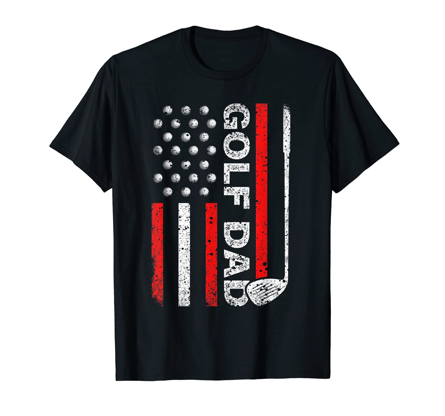 Golf Dad American Flag Dad Golf Fathers T-Shirt - Custom Art Print Unisex - T-Shirt, Sweatshirt, Hoodie