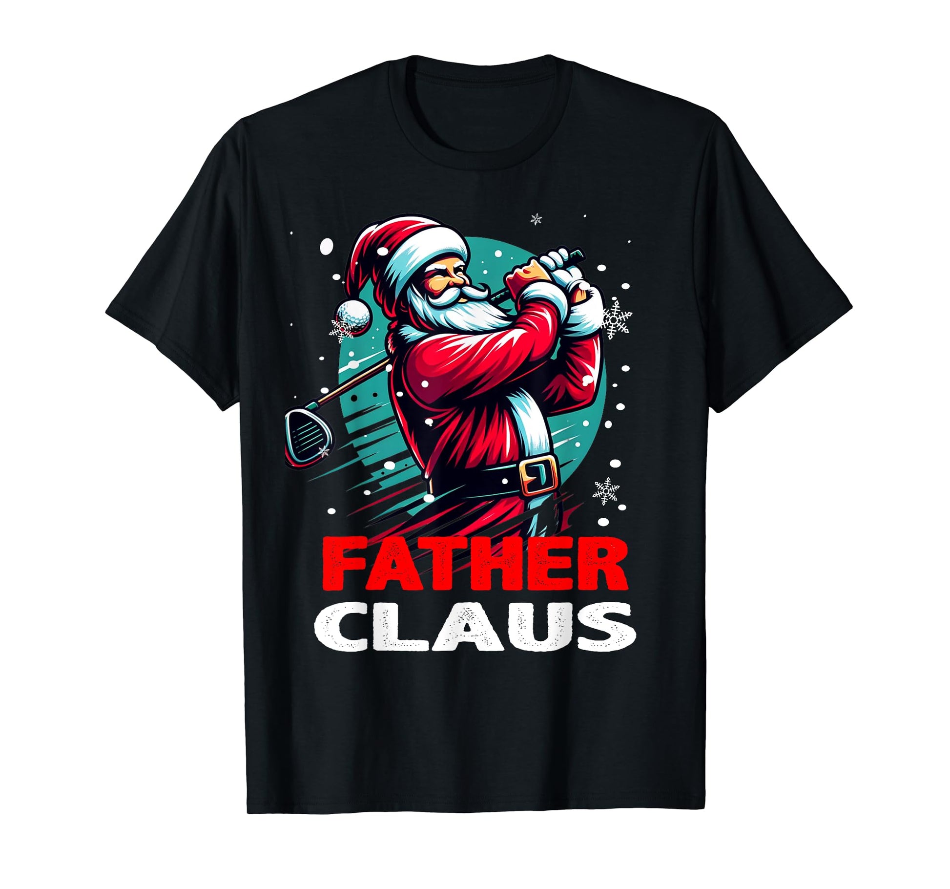 Santa Plays Golf Father Claus T-Shirt - Fun Novelty Design for Adults - T-Shirt, Sweatshirt, Hoodie
