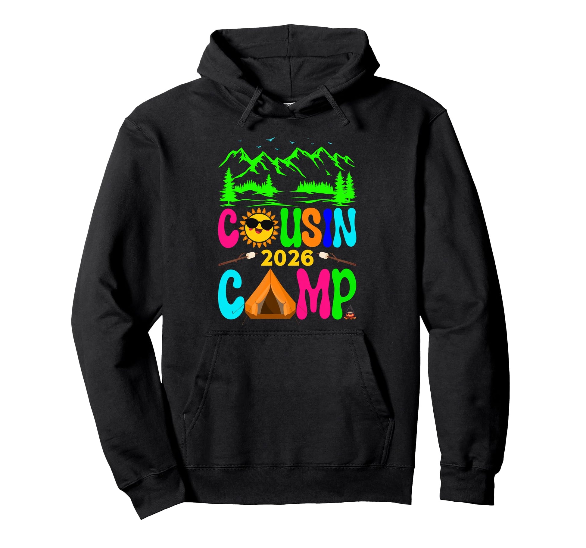 Funny Cousin Camp 2026 Crew Summer Hoodie - Minimalist Print for Adults - T-Shirt, Sweatshirt, Hoodie