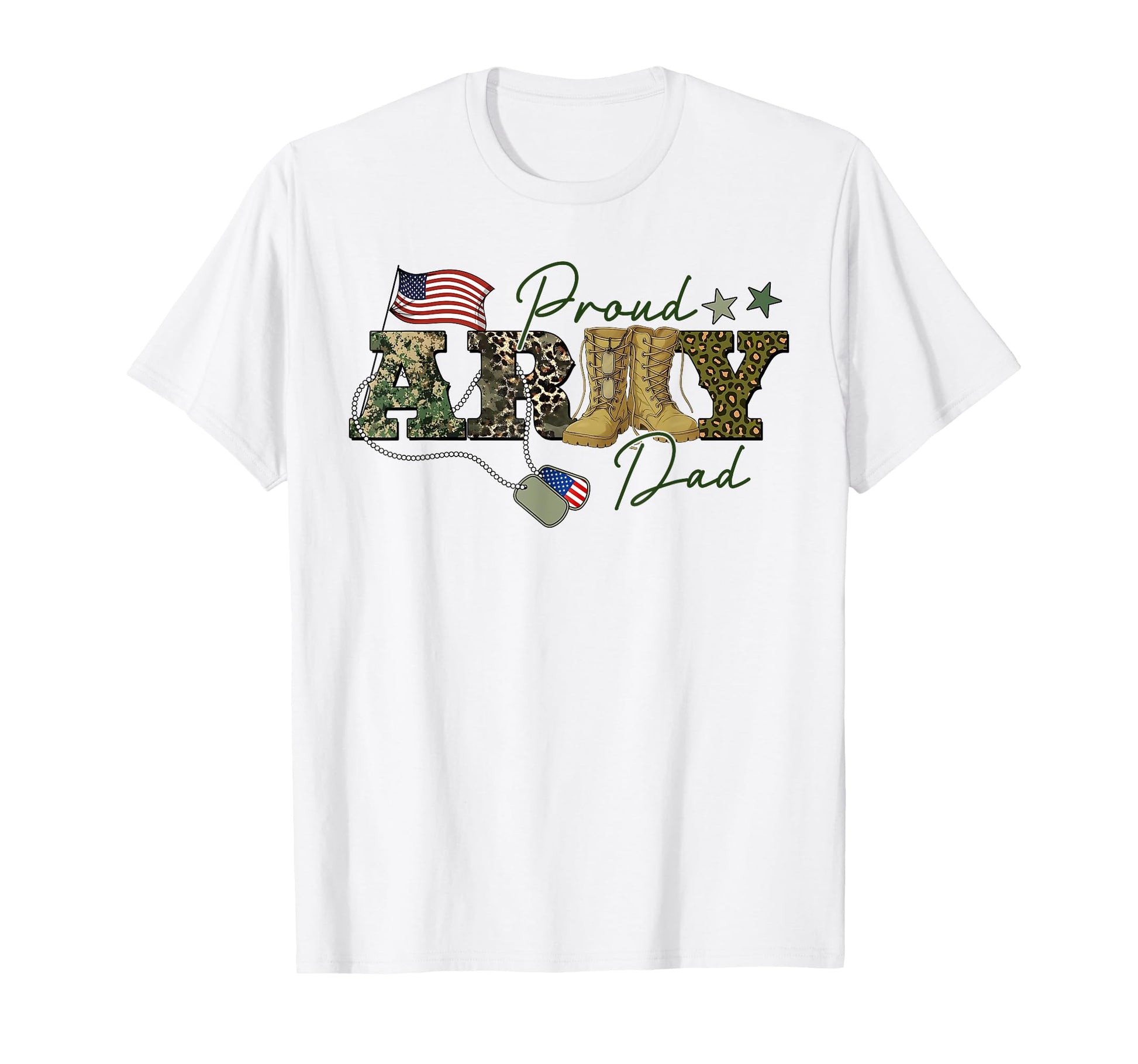 Army Dad Camo American Flag Veteran T-Shirt - Novelty Apparel Men Women - T-Shirt, Sweatshirt, Hoodie