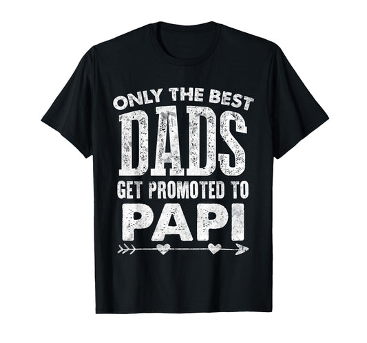 Best Dads Get Promoted To Papi T-Shirt - Aesthetic Graphic for Adults - T-Shirt, Sweatshirt, Hoodie