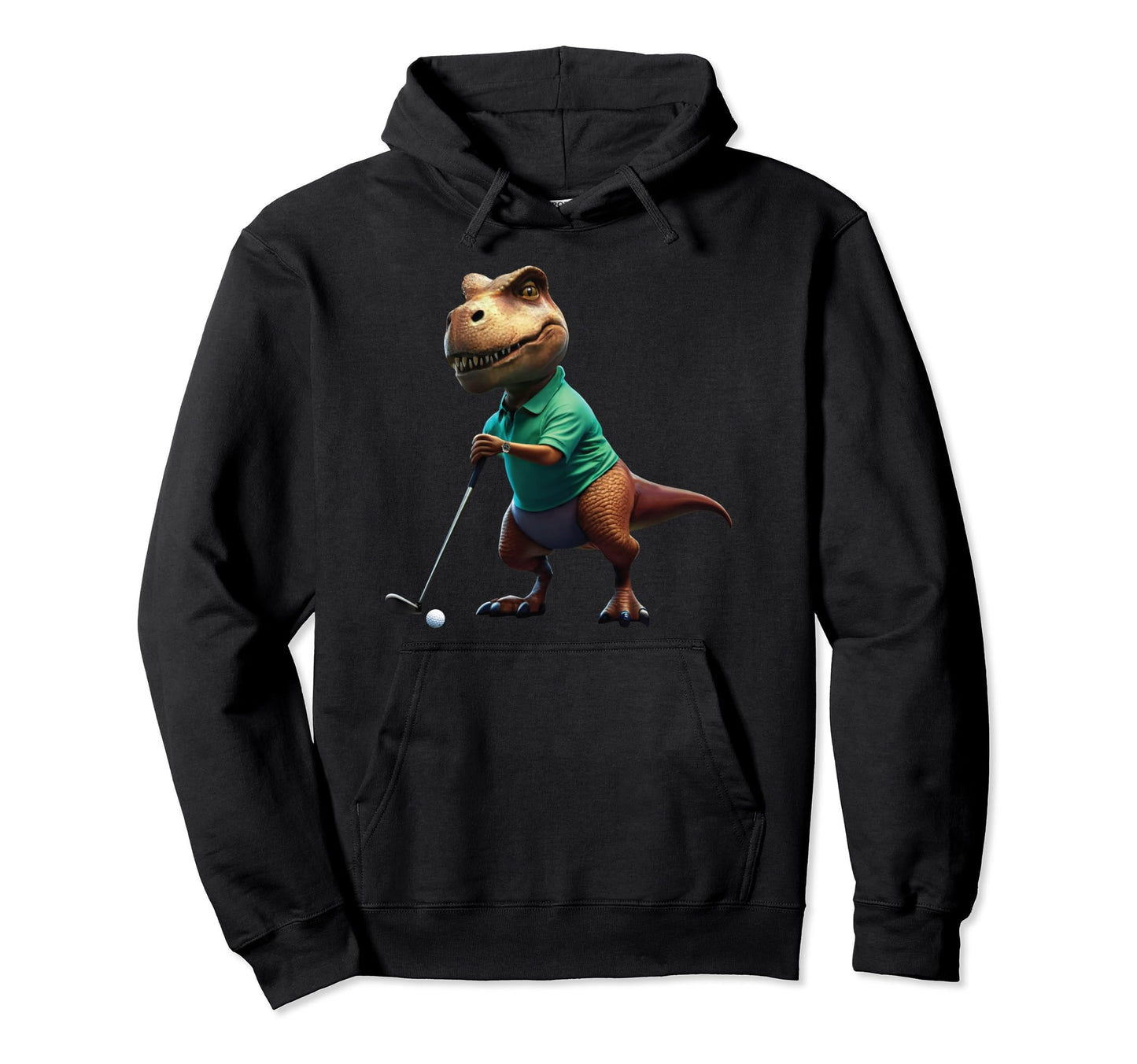 Golf Dinosaur Trex Dad Golfing Golfer Hoodie - Unique Graphic for Adults - T-Shirt, Sweatshirt, Hoodie