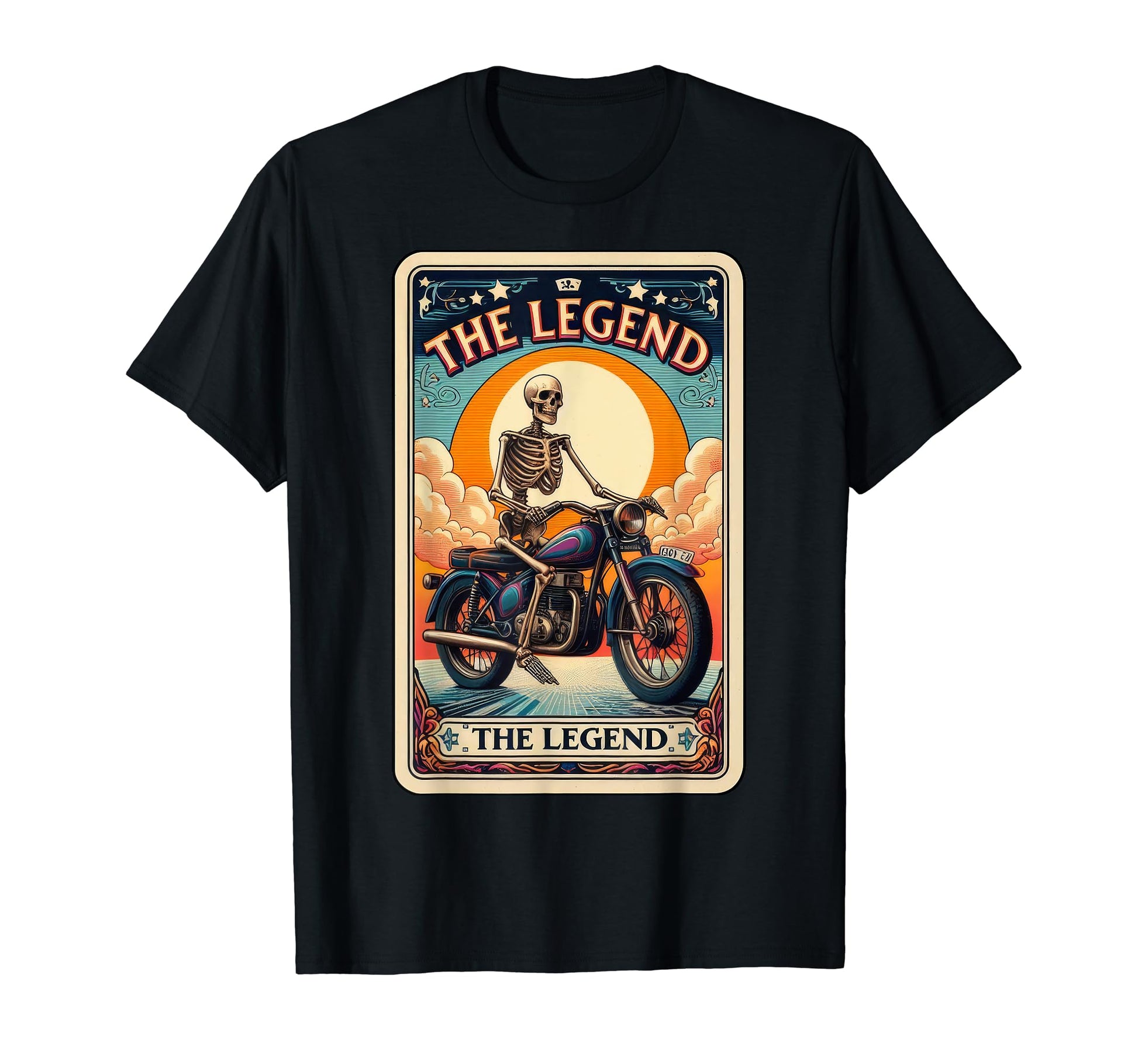 Legend Motorcycle Dad Tarot Card T-Shirt - Graphic Print for Adults - T-Shirt, Sweatshirt, Hoodie