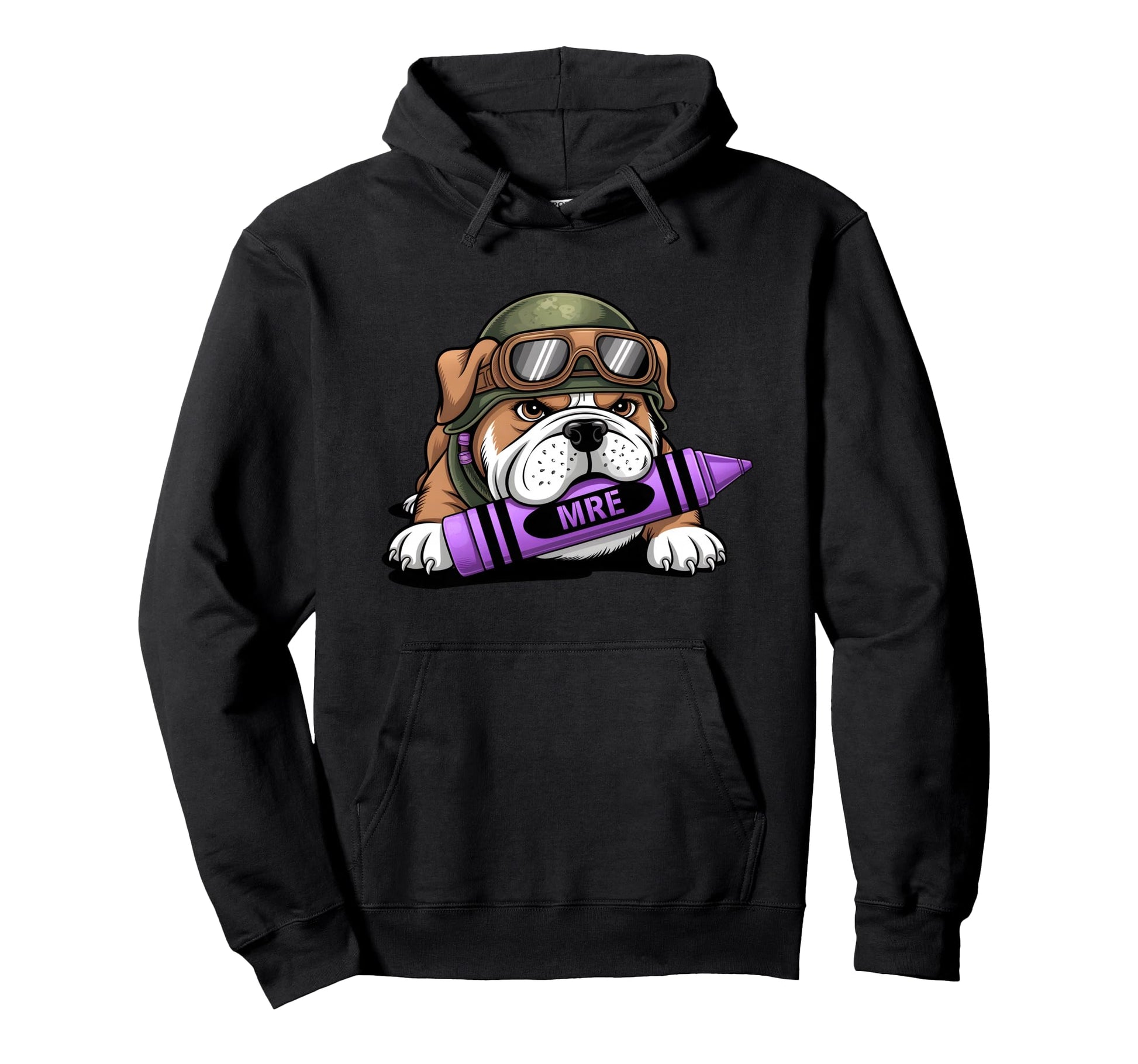 Bulldog Fueled Crayons Jarhead Mre Hoodie - Novelty Apparel Men Women - T-Shirt, Sweatshirt, Hoodie