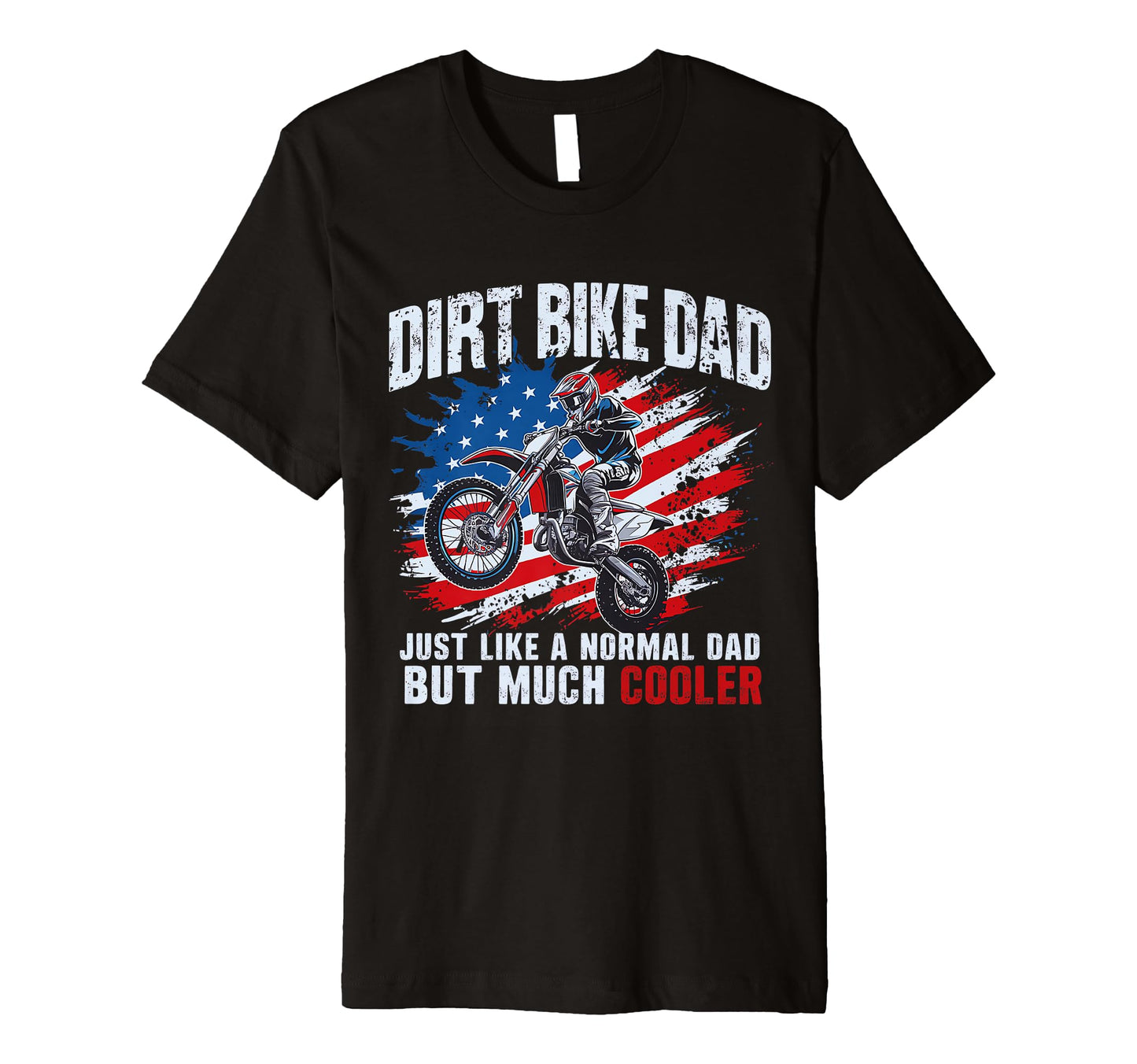 Motocross Dirt Bike Dad Usa Flag T-Shirt - Trendy Graphic Men Women - T-Shirt, Sweatshirt, Hoodie